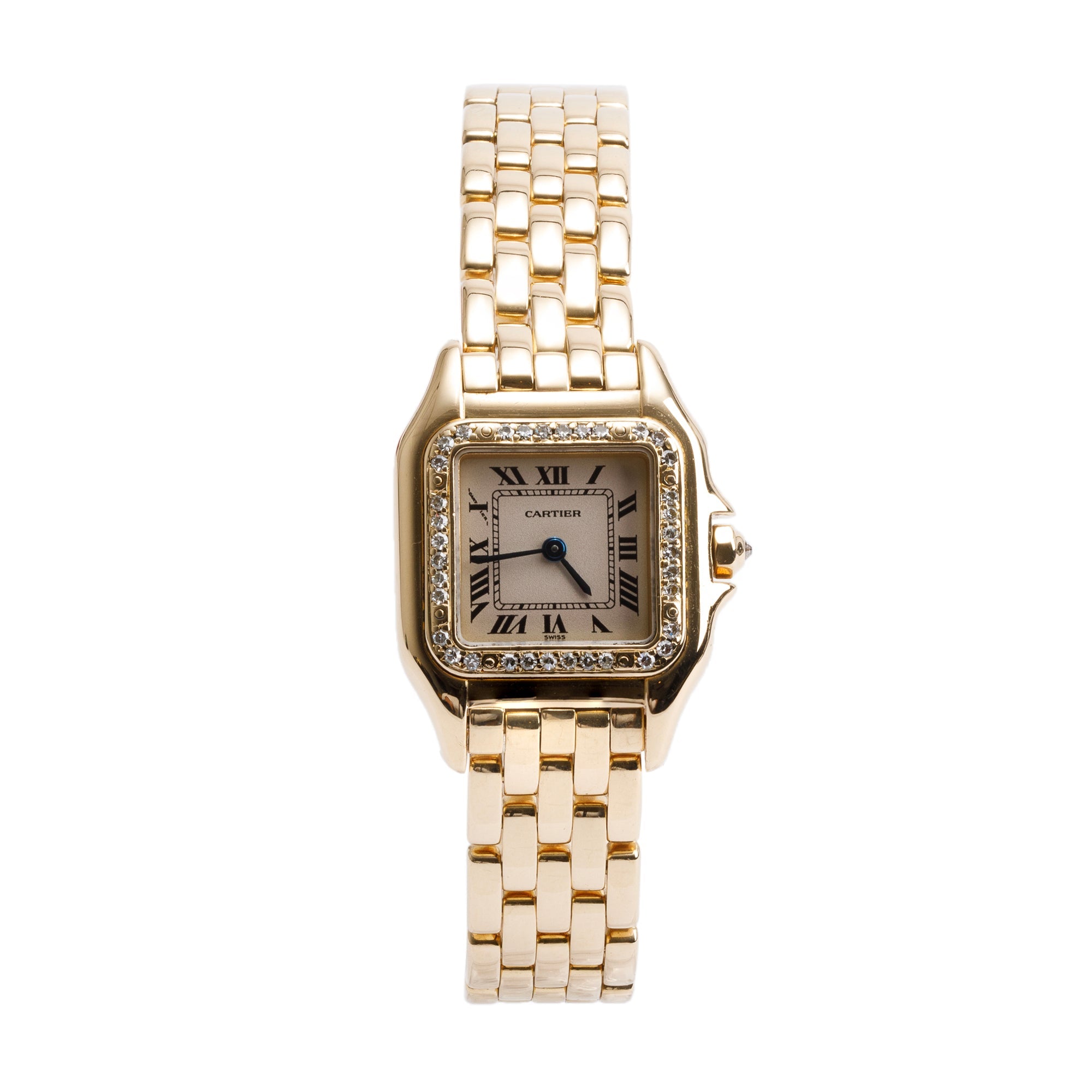 Cartier 18k Yellow Gold Diamond Bezel Panthere de Cartier Watch, Small Model w/ Box