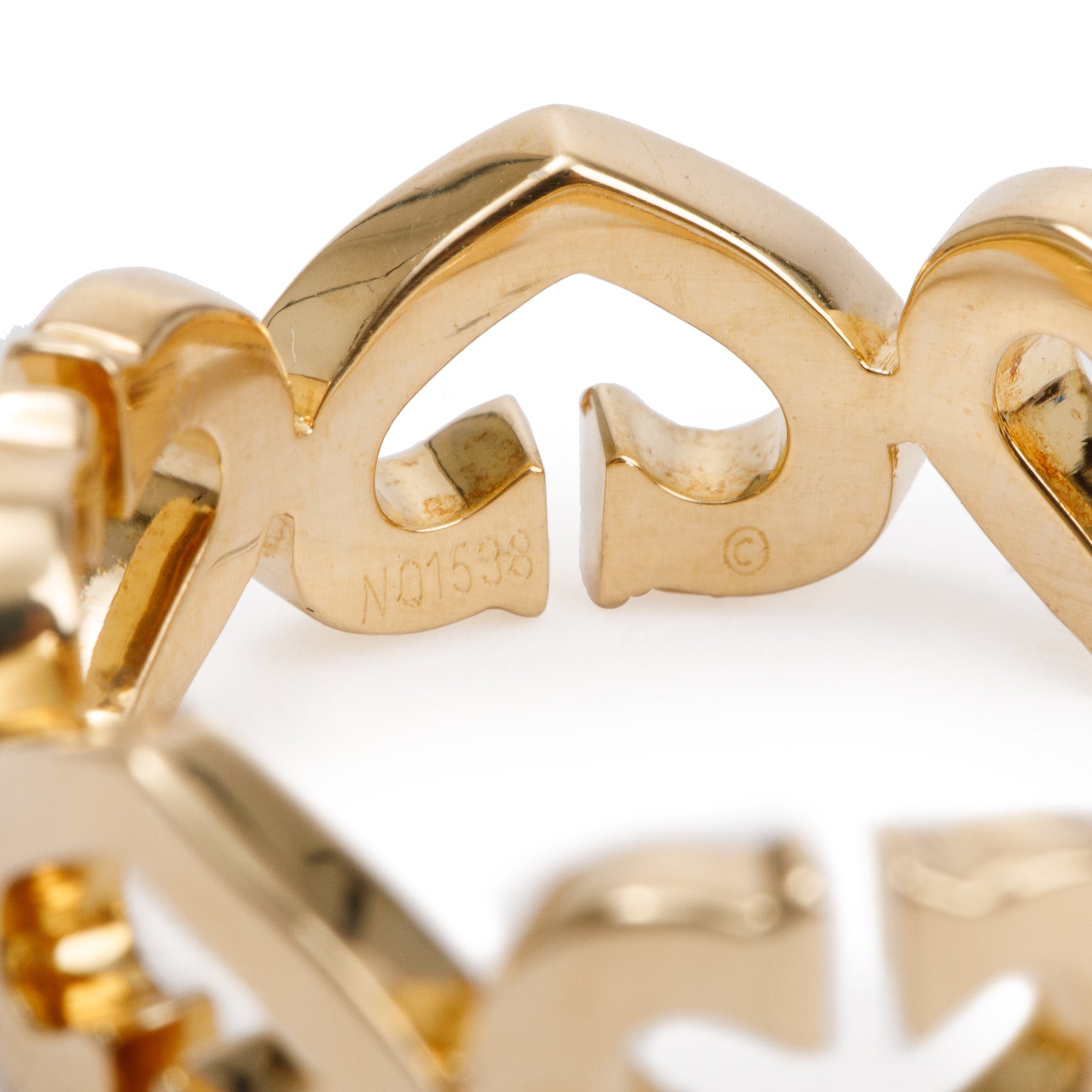 Cartier 18k Yellow Gold Diamond C Heart of Cartier Ring, Size 52 6