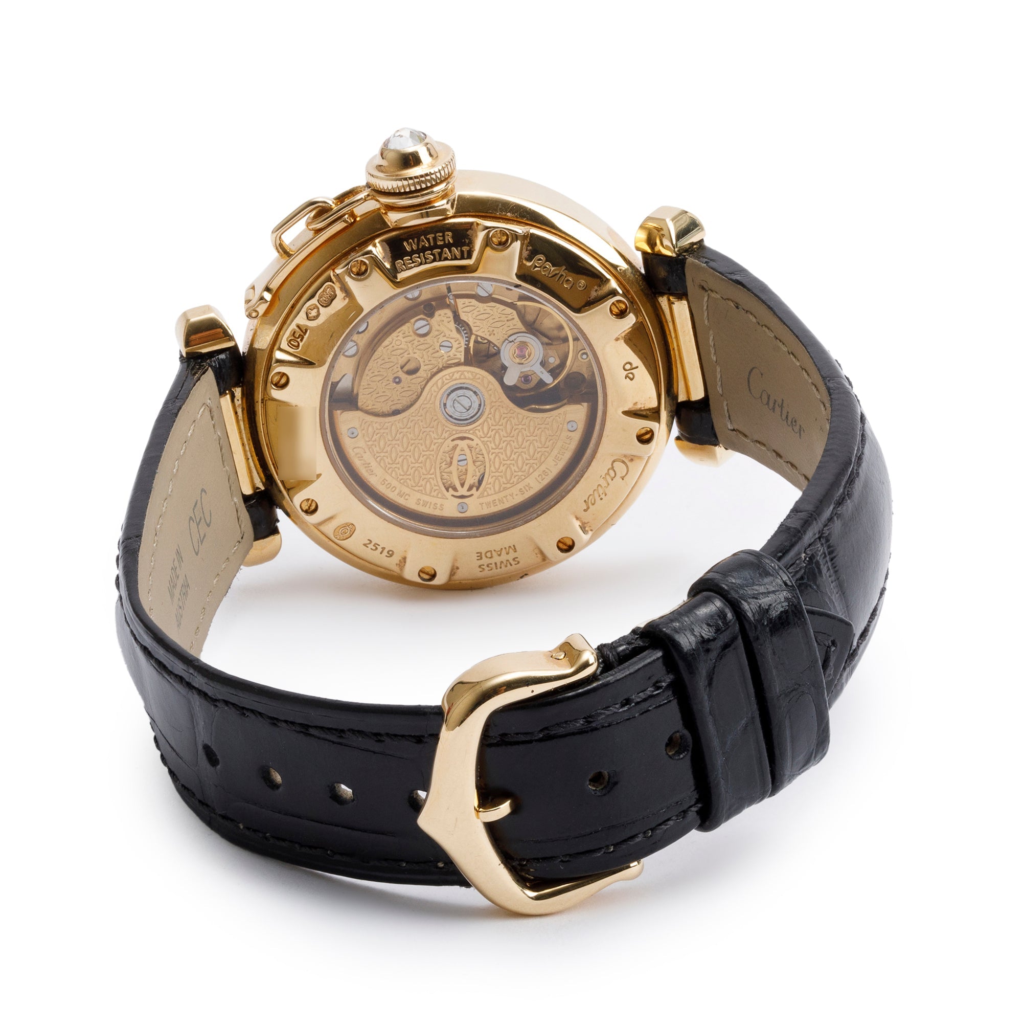 Cartier 18k Yellow Gold Diamond Dial Pasha de Cartier 32 MM Automatic Watch