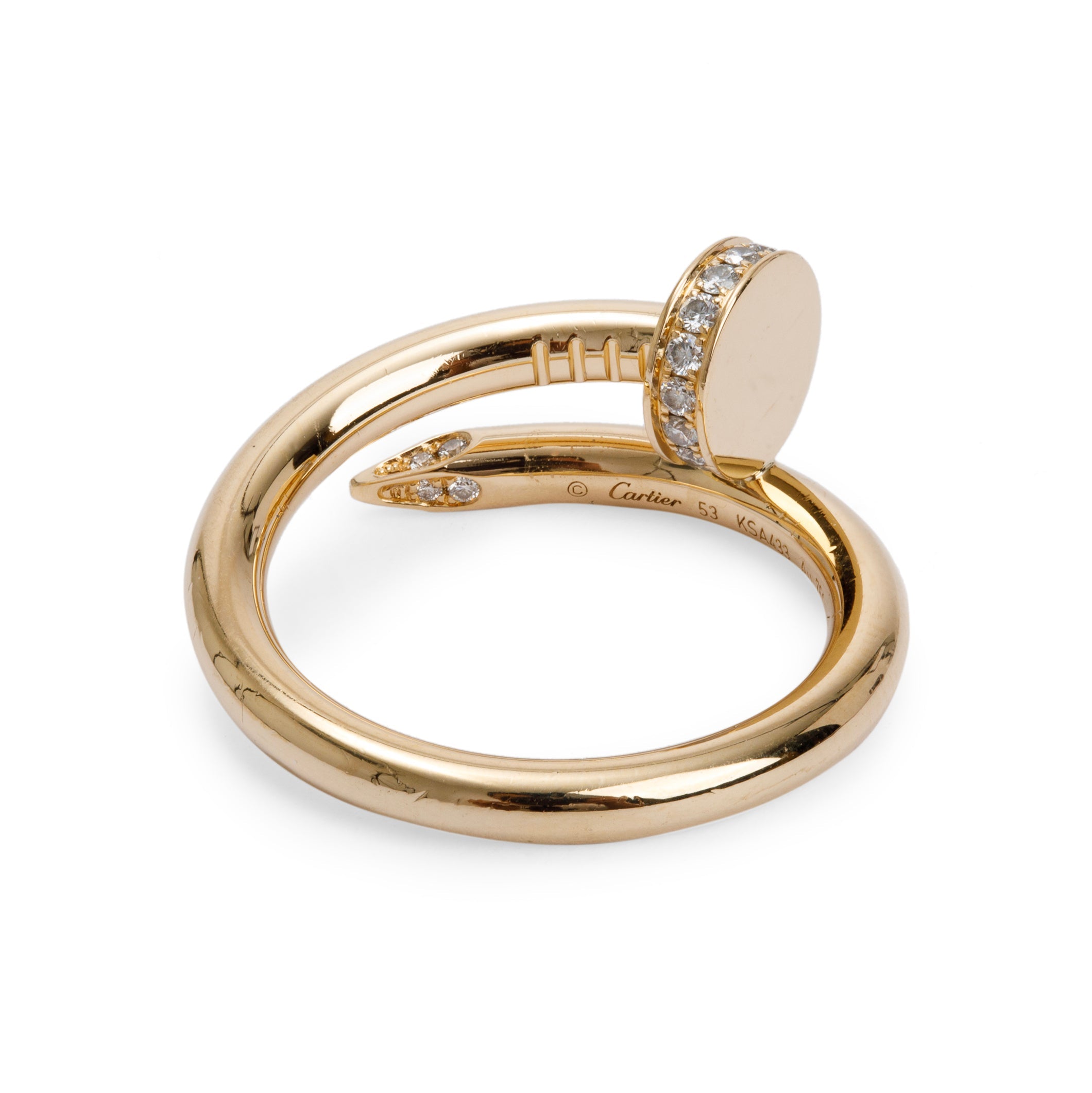 Cartier 18k Yellow Gold Diamond Juste Un Clou Ring, Size 53 6.25