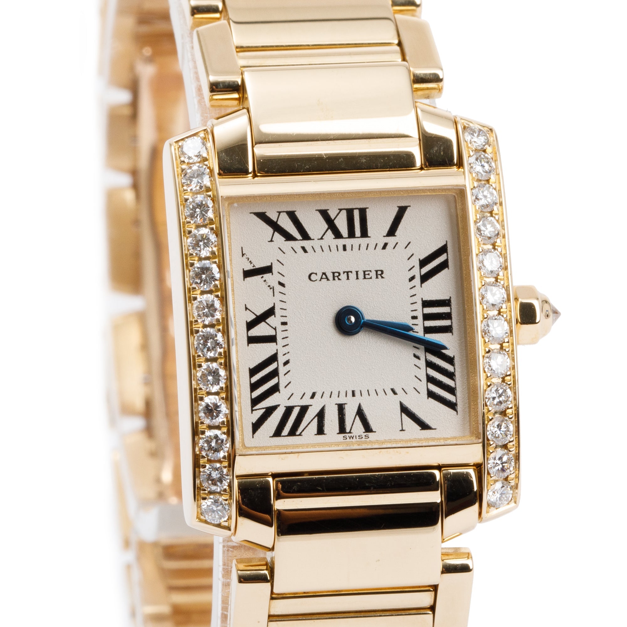 Cartier 18k Yellow Gold & Diamond Tank Francaise Watch