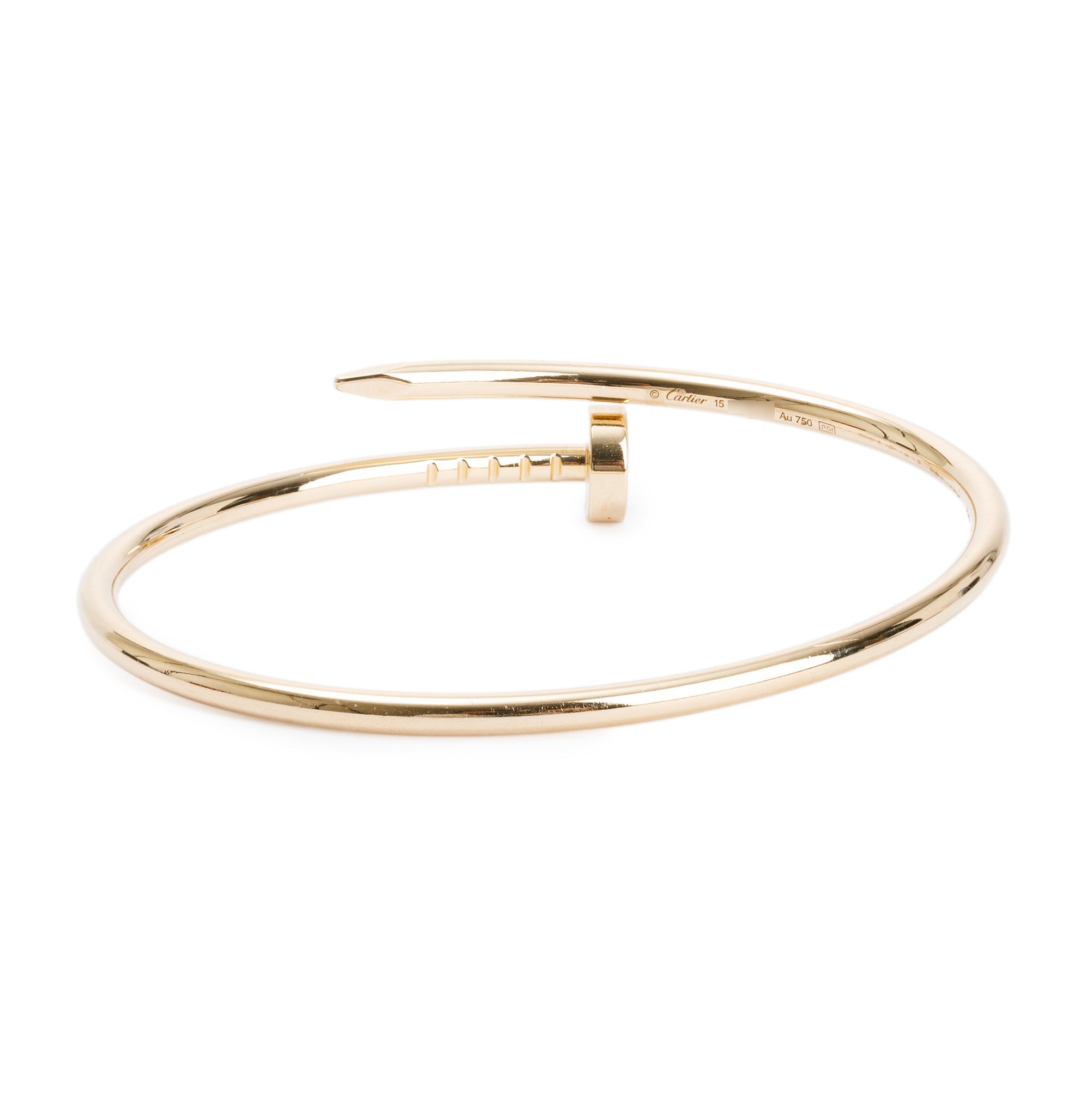 Cartier 18k Yellow Gold Juste Un Clou Bracelet Small Model Size 15 W cartier-18k-yellow-gold-juste-un-clou-bracelet-small-model-size-15-w