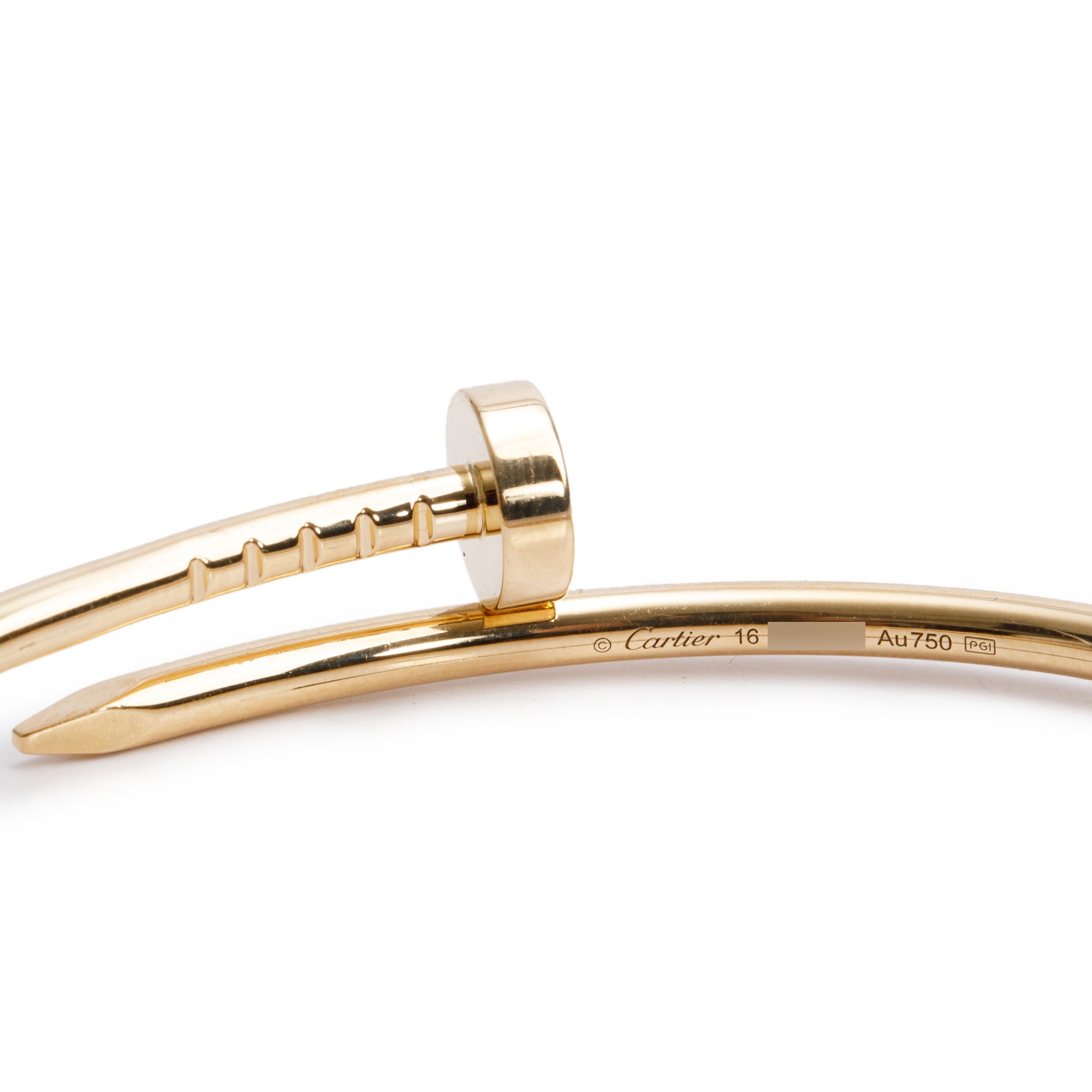 Cartier 18k Yellow Gold Juste Un Clou Bracelet, Small Model, Size 16