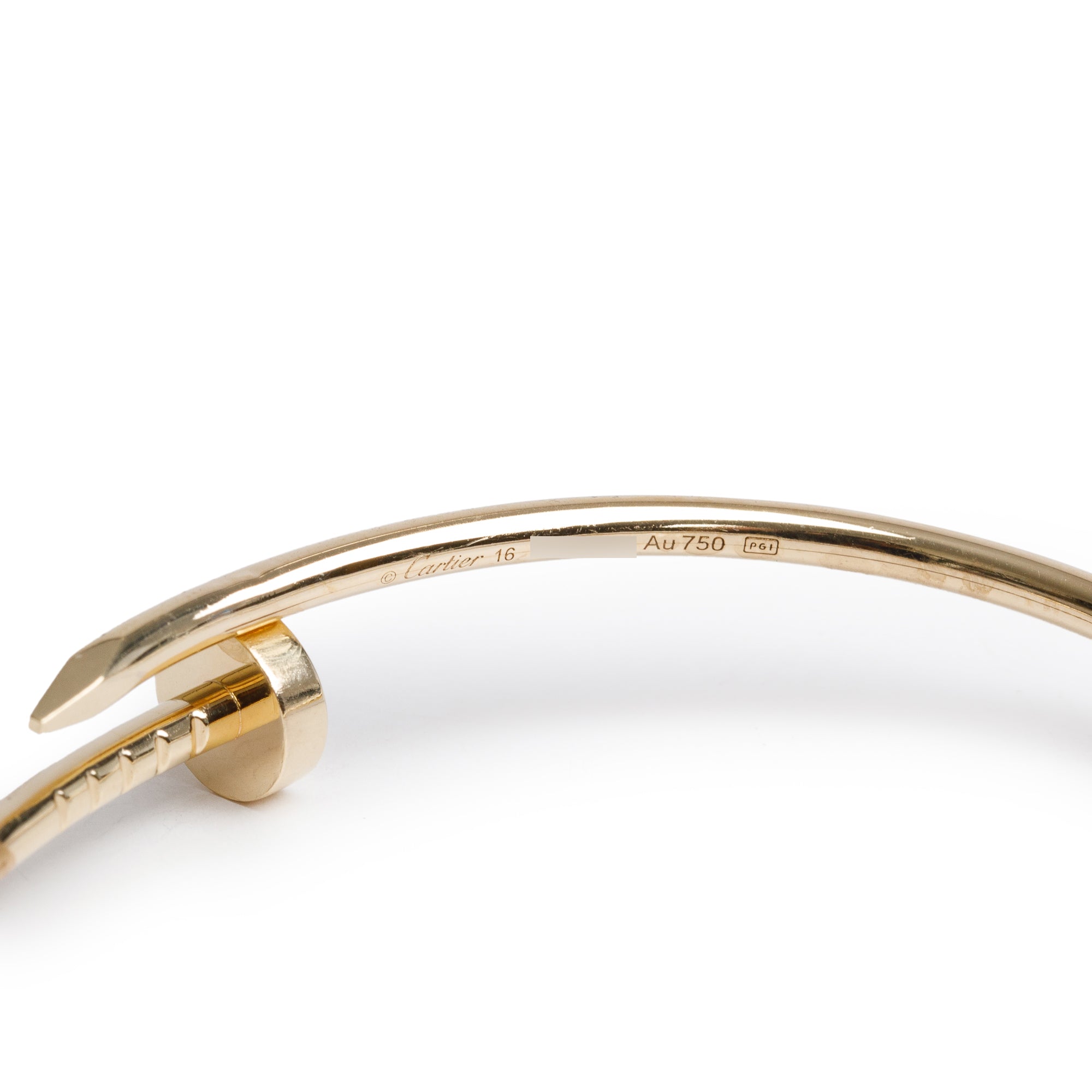 Cartier 18k Yellow Gold Juste Un Clou Bracelet, Small Model, Size 16 w/ Box