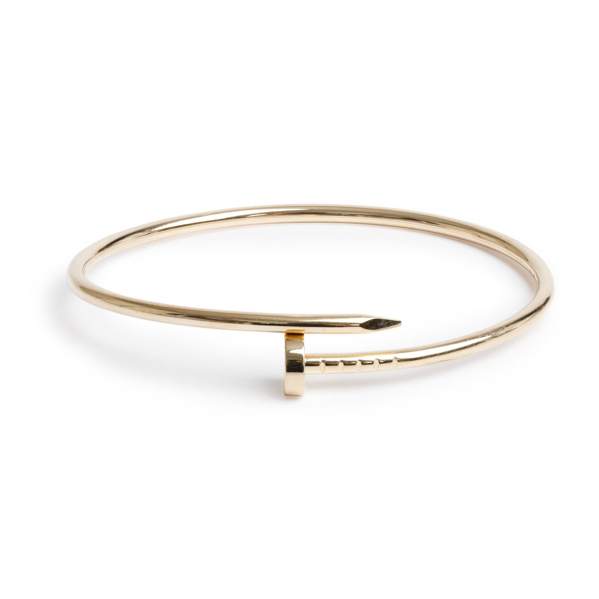 Cartier 18k Yellow Gold Juste Un Clou Bracelet, Small Model, Size 16 w/ Box