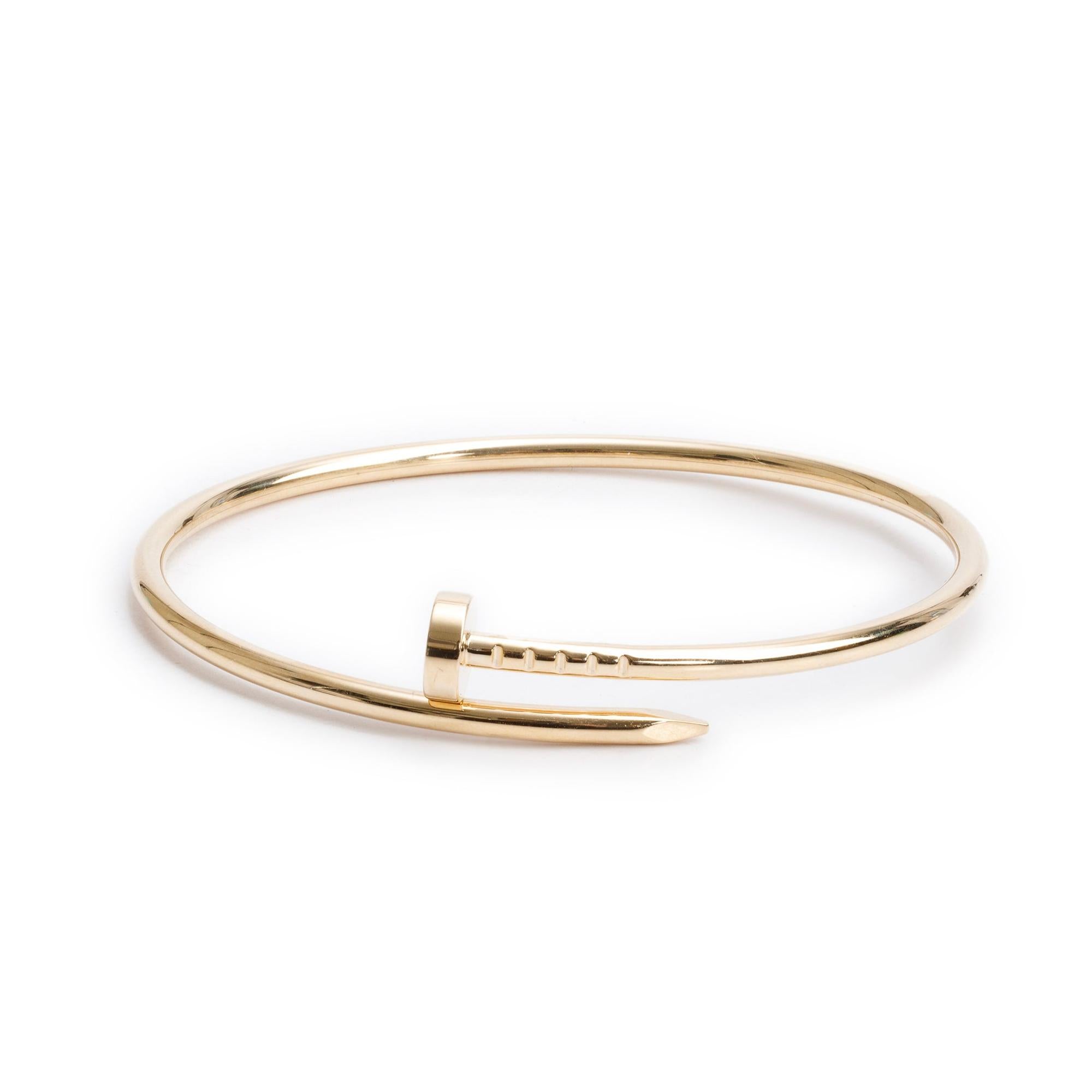 Cartier 18k Yellow Gold Juste Un Clou Bracelet, Small Model, Size 16