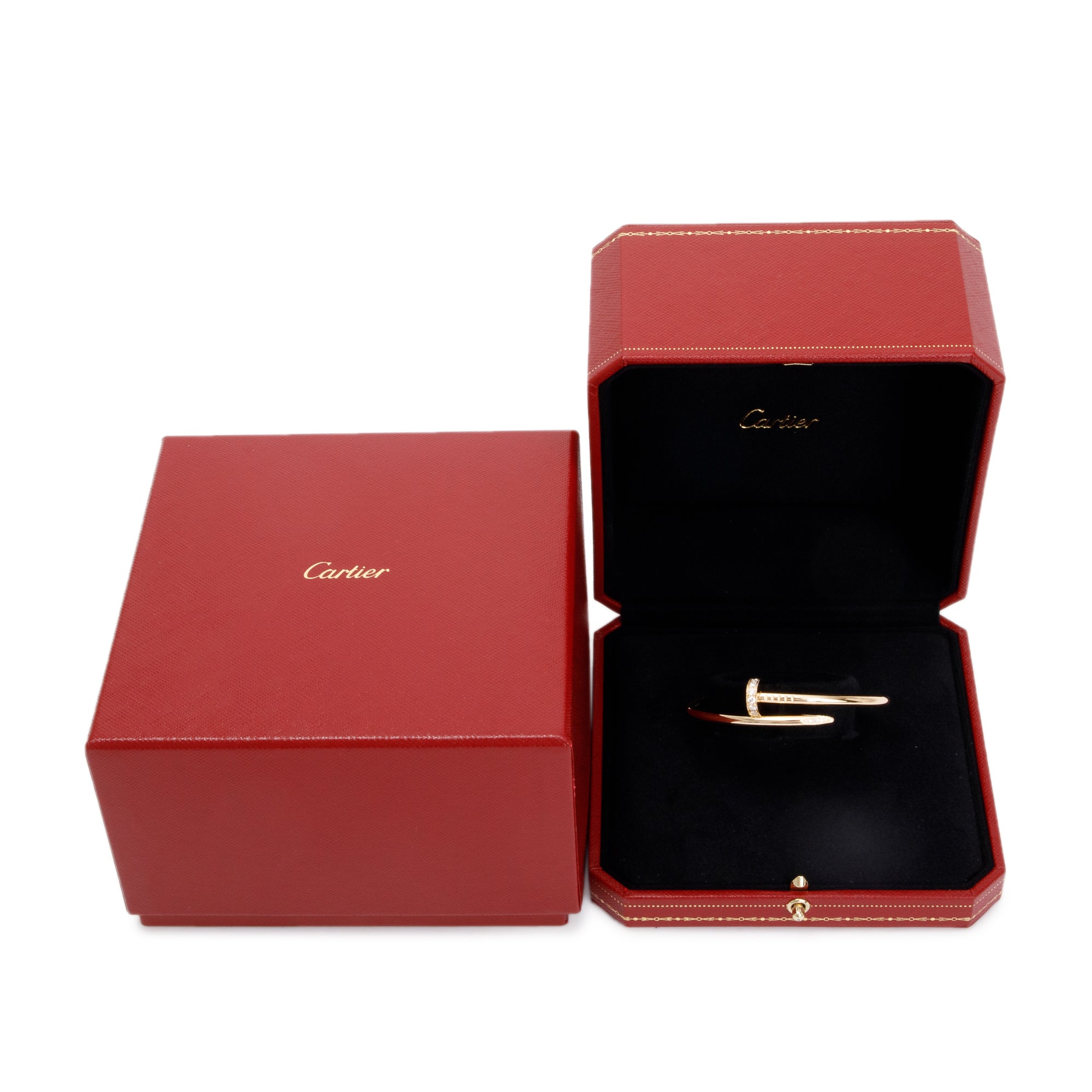 Cartier 18k Yellow Gold Juste Un Clou Diamond Bracelet, Size 16 w/ Box, Certificate & Receipt