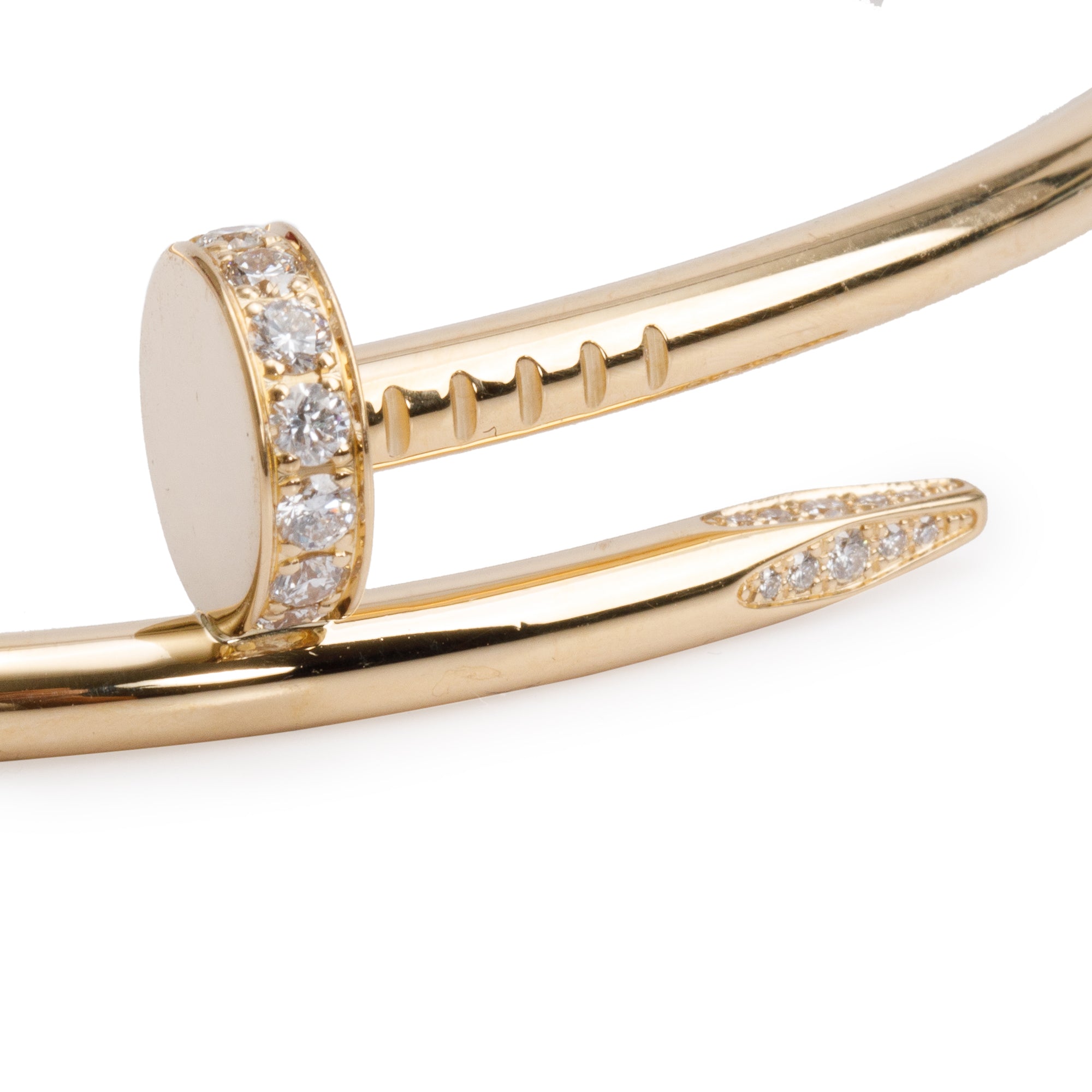 Cartier 18k Yellow Gold Juste Un Clou Diamond Bracelet, Size 19