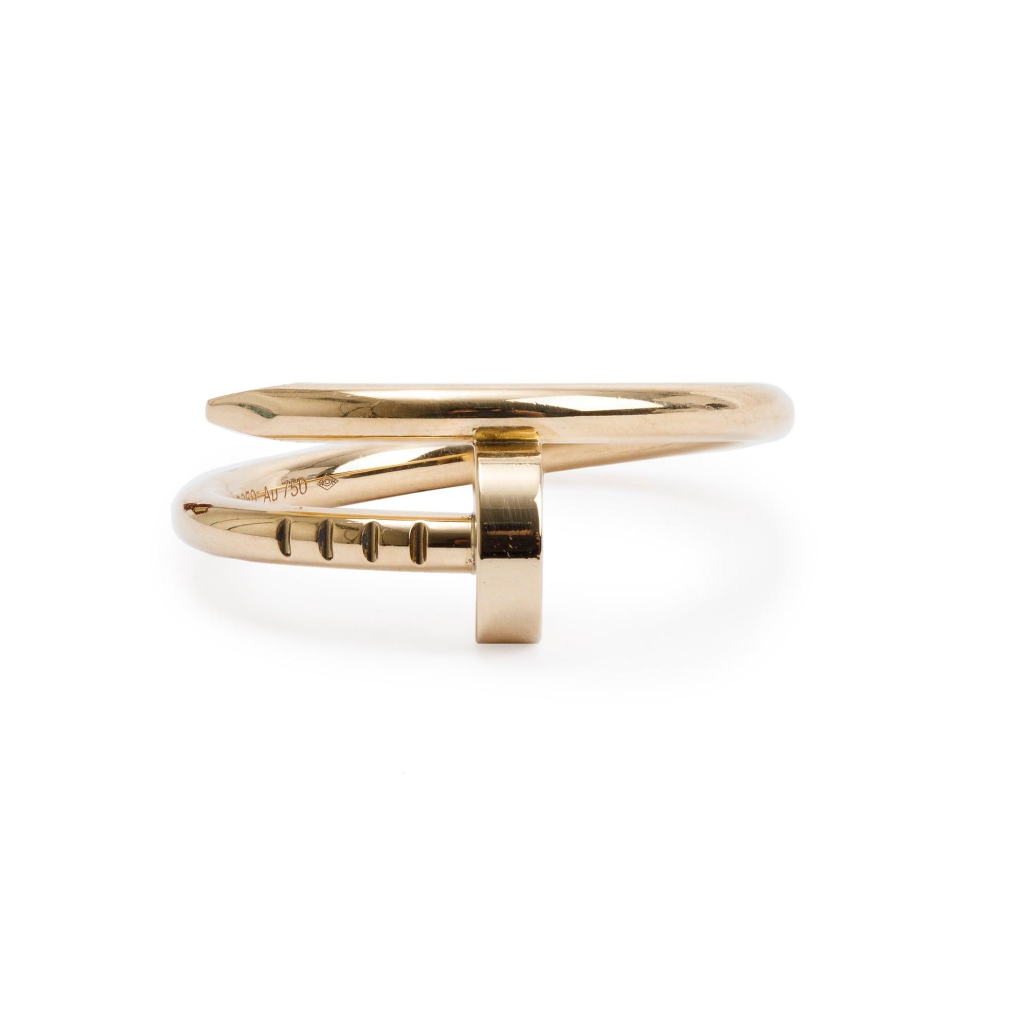 Cartier 18k Yellow Gold Juste Un Clou Ring, Small Model, Size 46 3.75