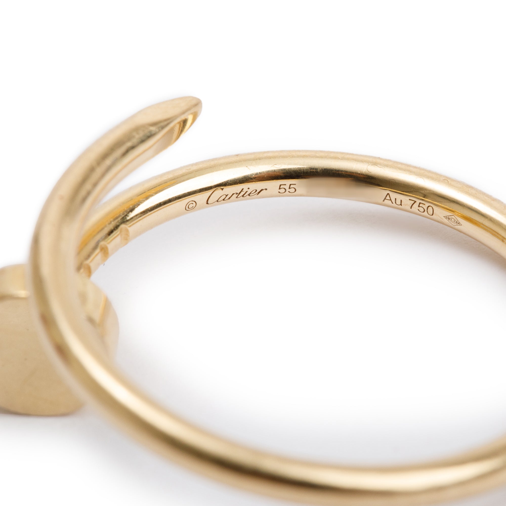 Cartier 18k Yellow Gold Juste Un Clou Ring, Small Model, Size 55 7.25 w/ Box