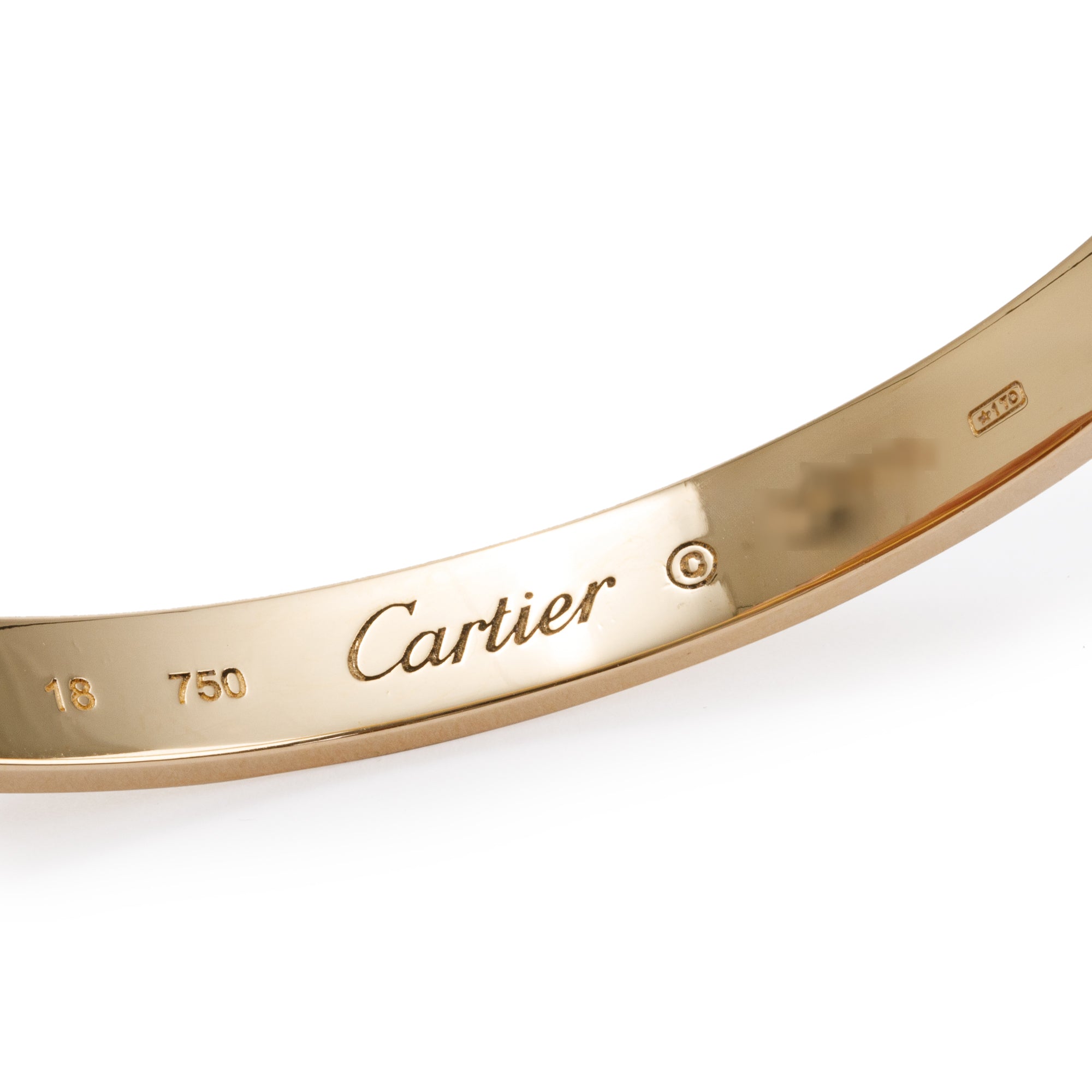 Cartier 18k Yellow Gold Love Bracelet, Size 18