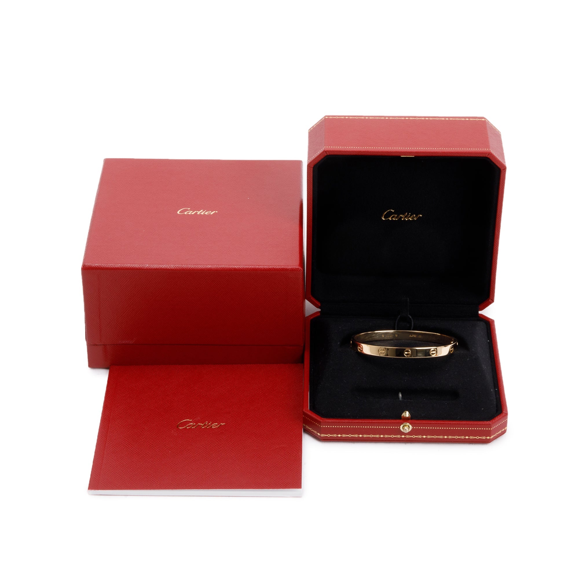 Cartier 18k Yellow Gold Love Bracelet, Size 18 w/ Box