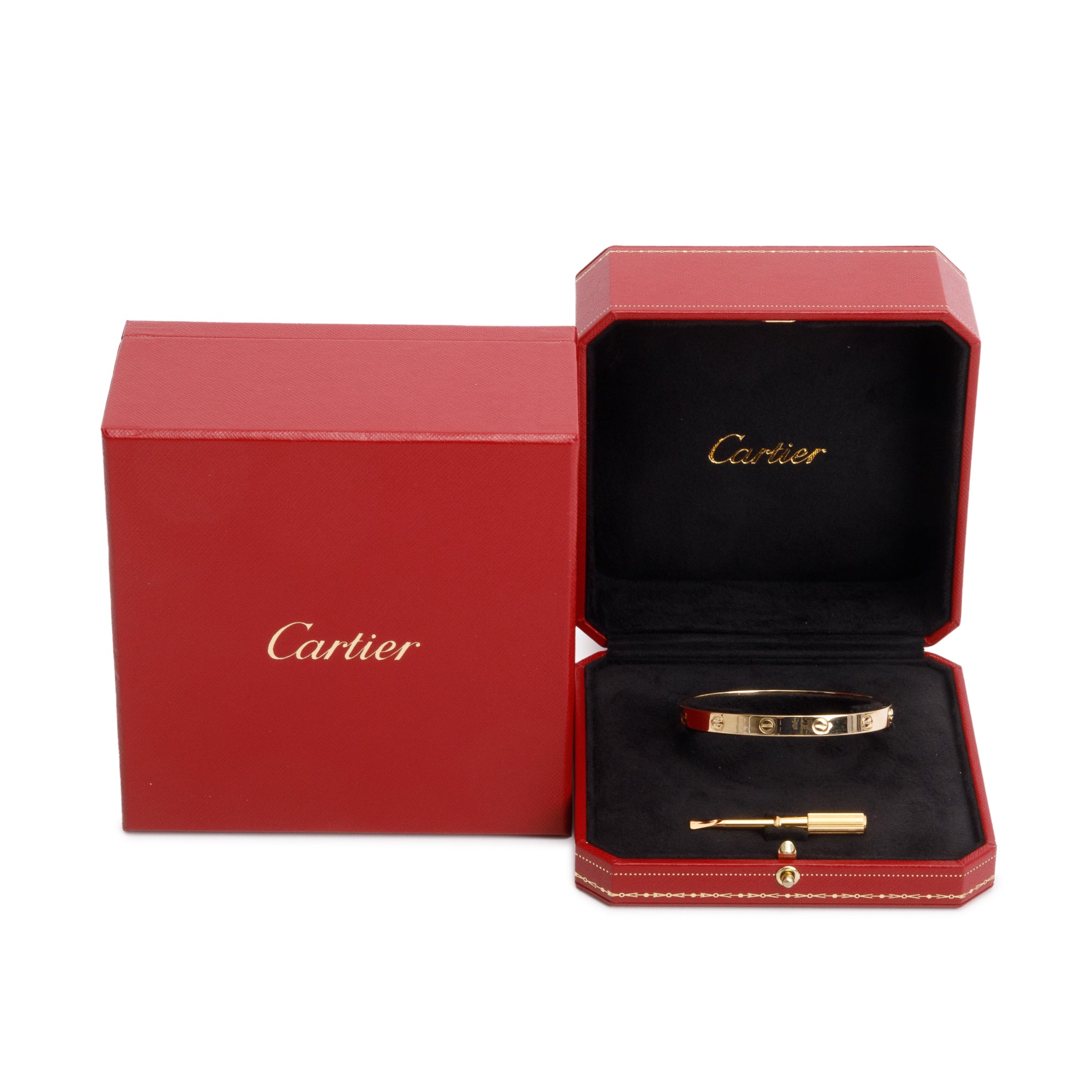 Cartier 18k Yellow Gold Love Bracelet, Size 18 w/ Box