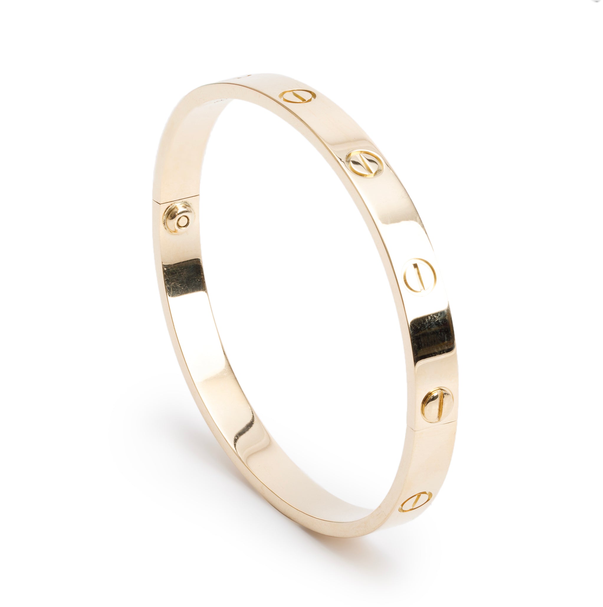 Cartier 18k Yellow Gold Love Bracelet, Size 18 w/ Box