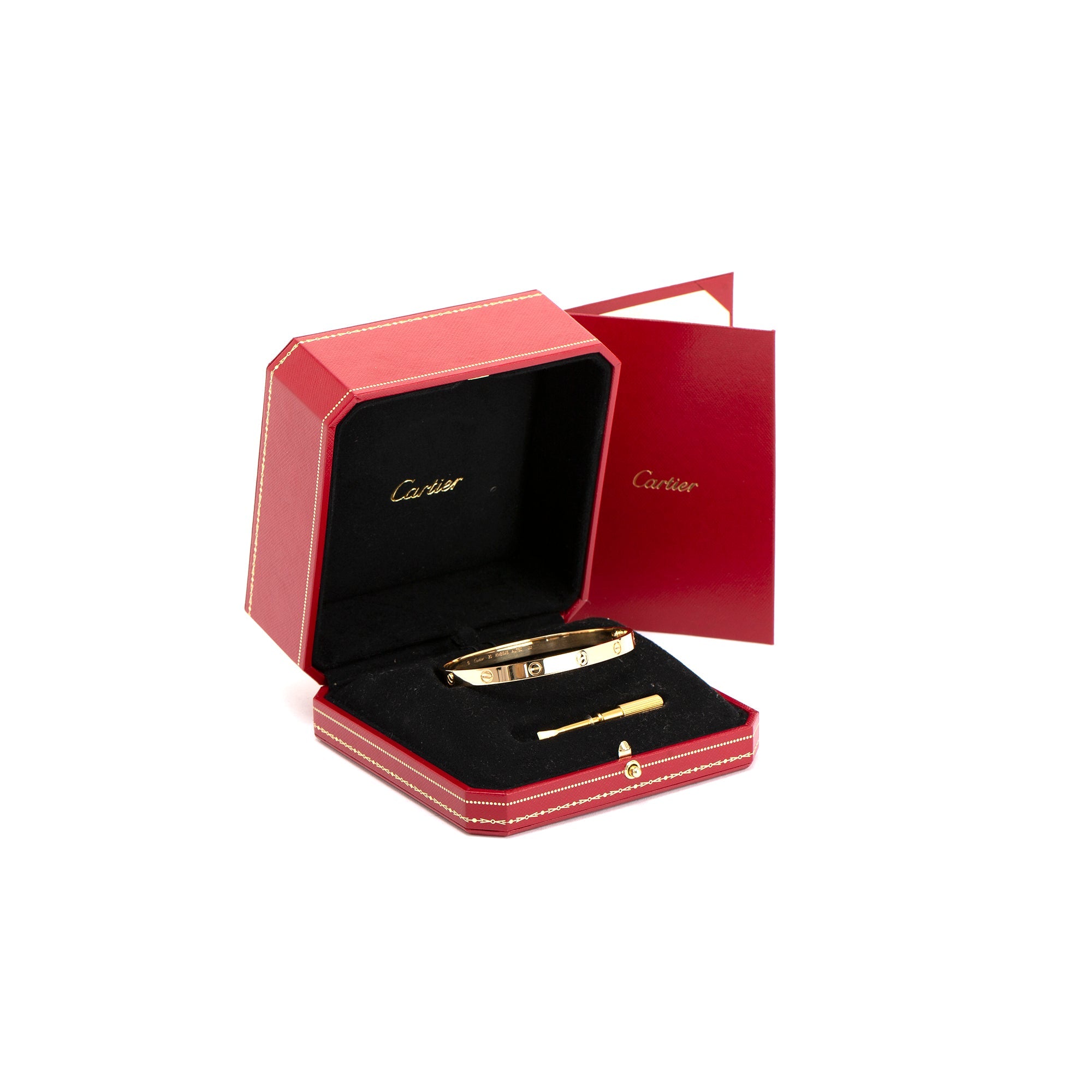 Cartier 18k Yellow Gold Love Bracelet w/ Box & Certificate
