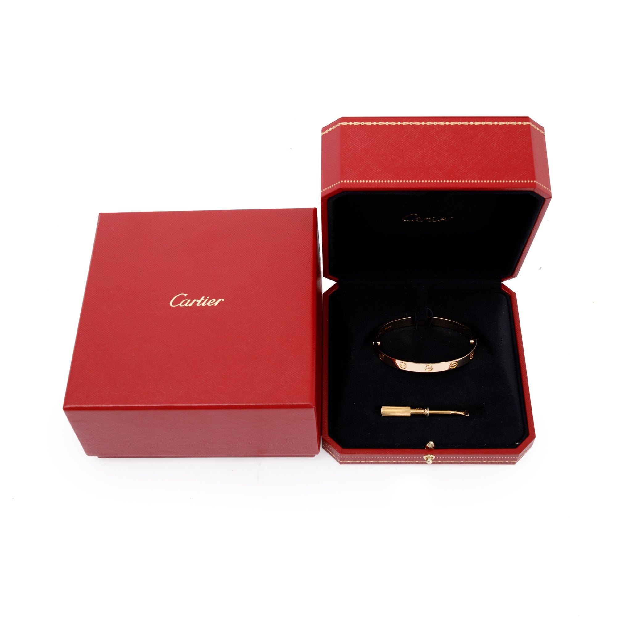 Cartier 18k Yellow Gold Love Bracelet w/ Box & Certificate