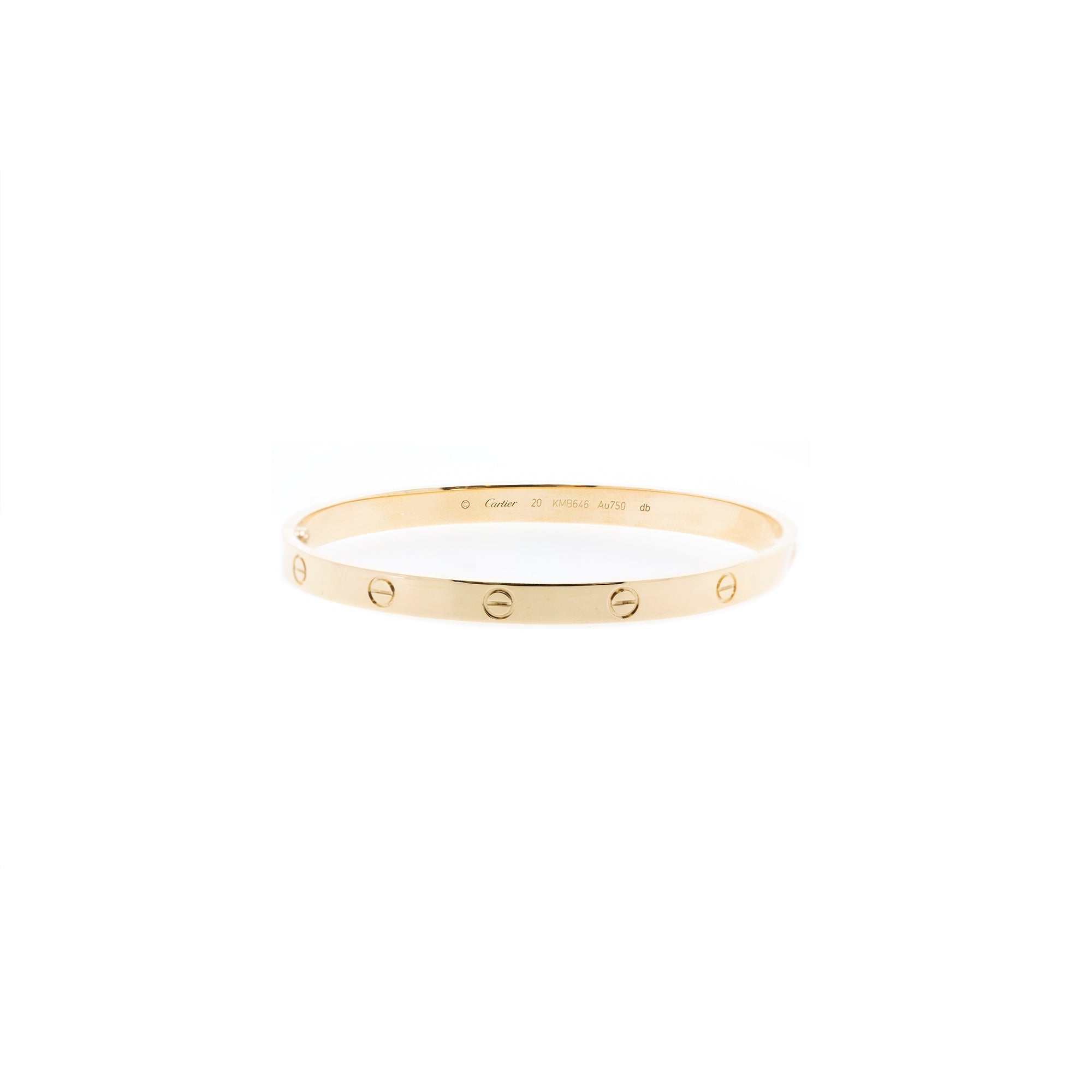 Cartier 18k Yellow Gold Love Bracelet w/ Box & Certificate