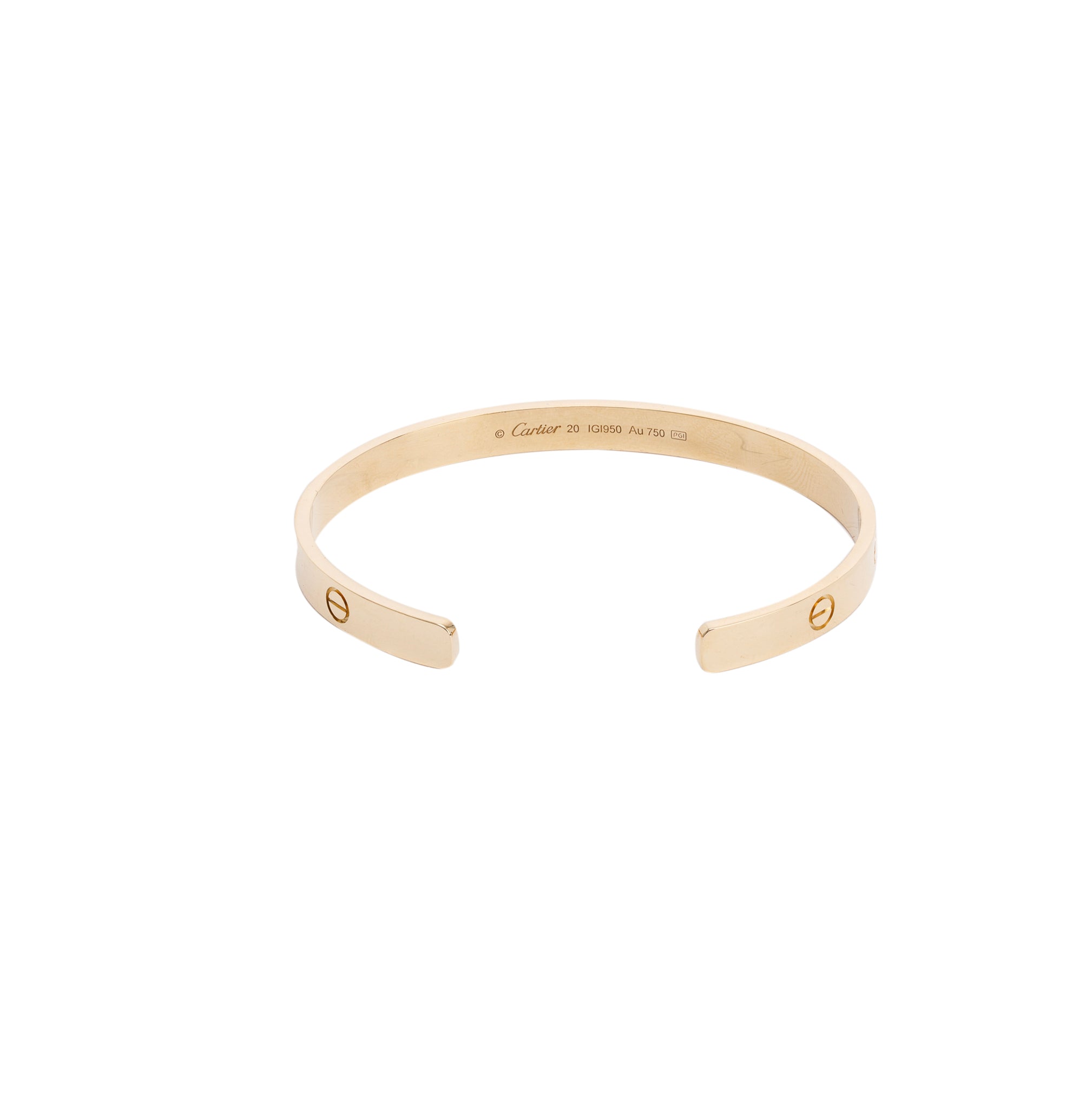 Cartier 18k Yellow Gold Love Cuff Bracelet w/ Box