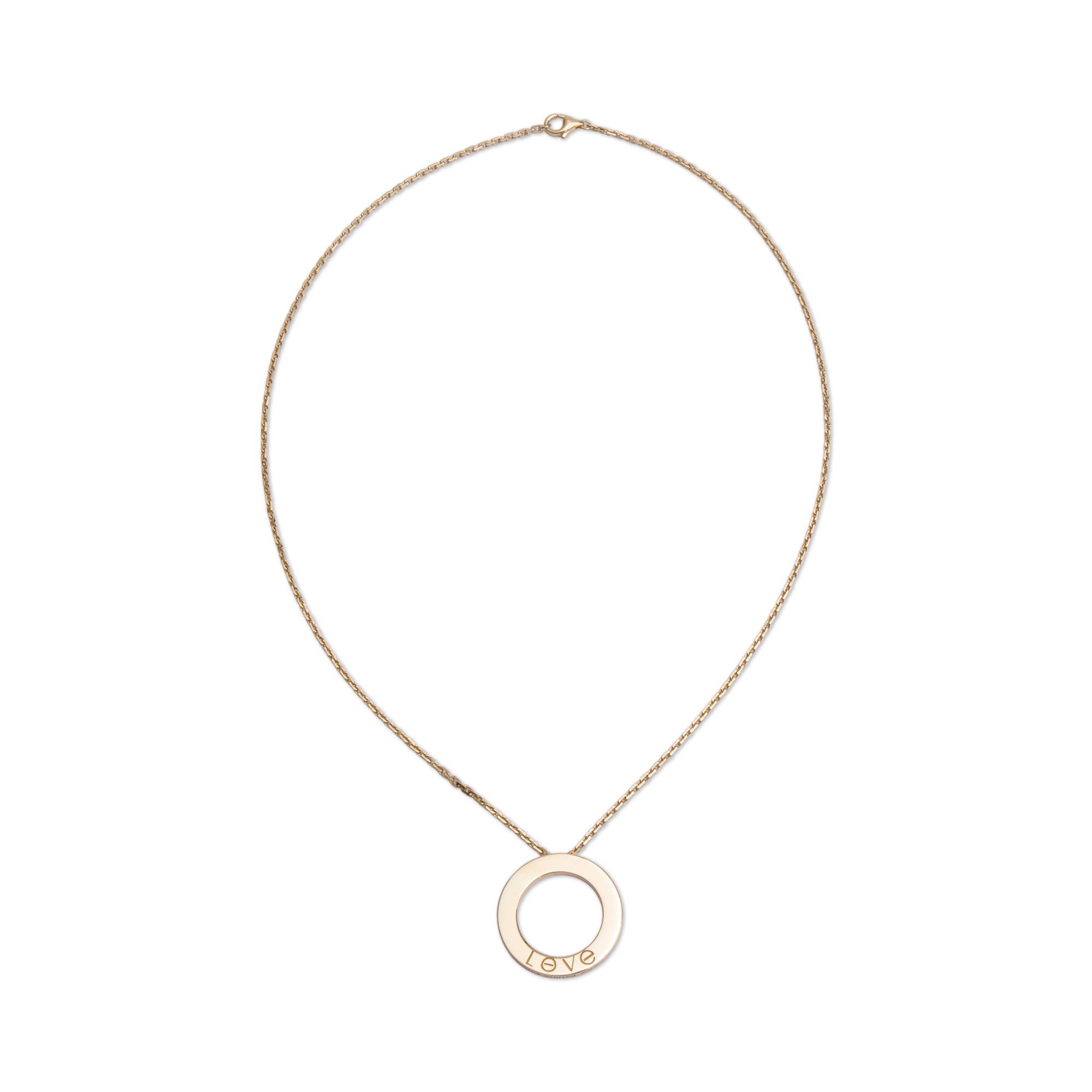 Cartier 18k Yellow Gold Love Pendant Necklace w/ Box & Certificate