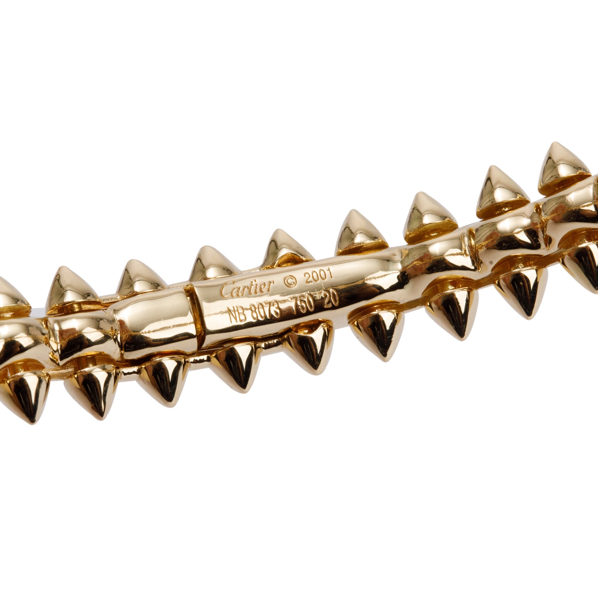 Cartier 18k Yellow Gold Medium Clash Bracelet, 8 MM Size 20