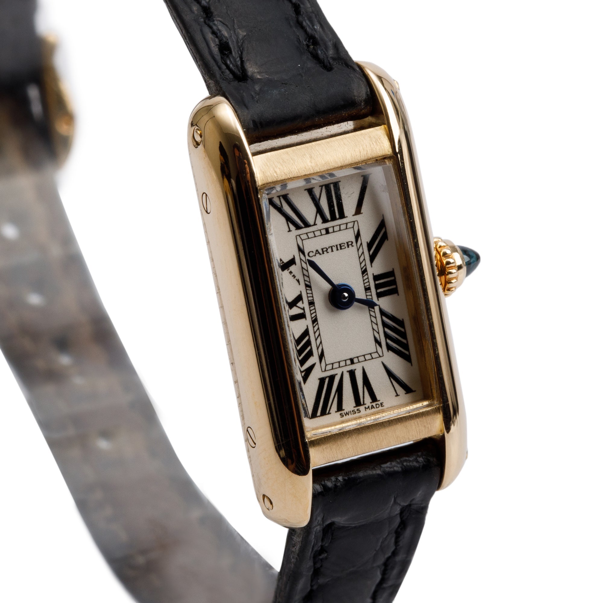 Cartier 18k Yellow Gold Mini Tank Louis Allongee Watch 2443