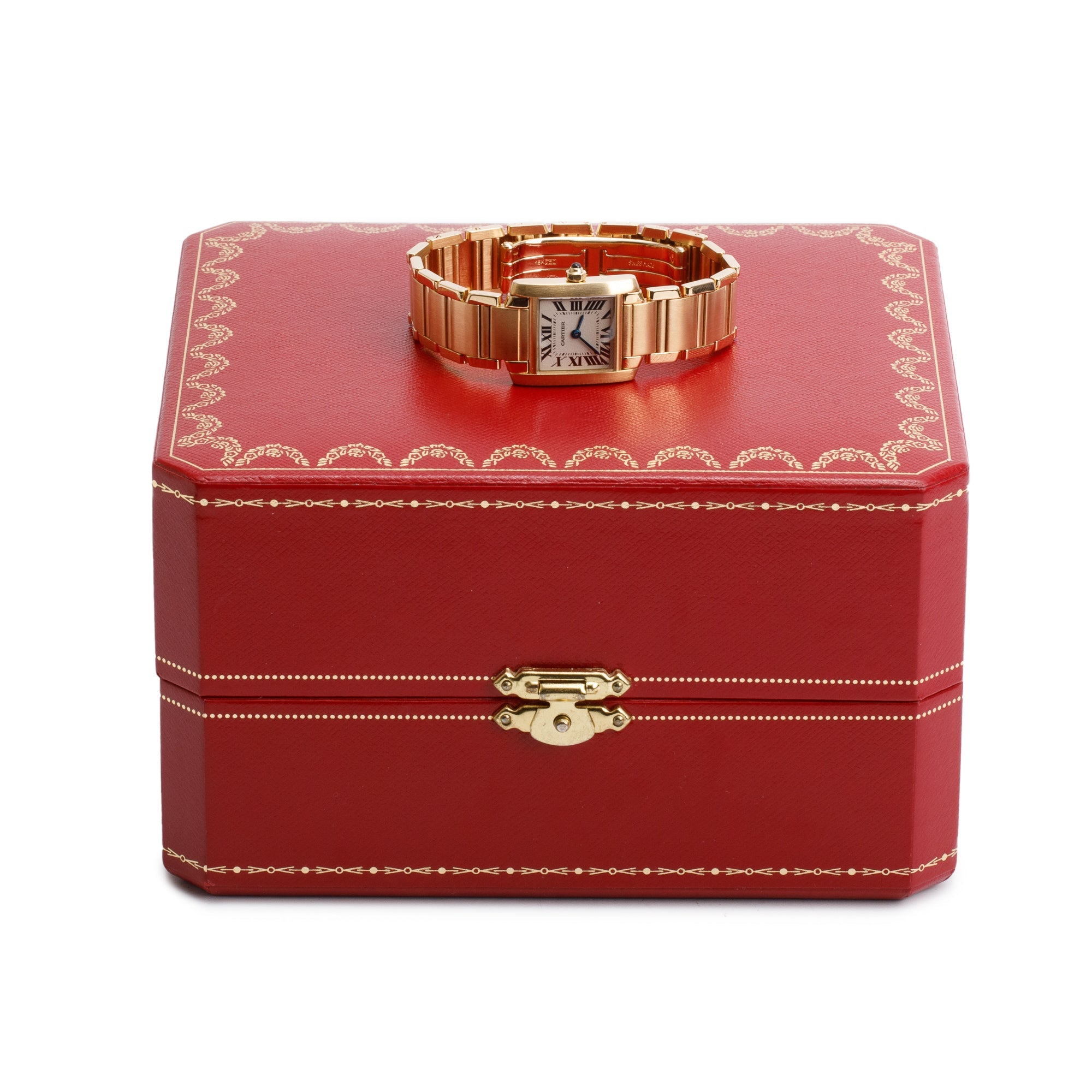 Cartier 18k Yellow Gold Tank Francaise Watch, Small Model 1820 w/ Box & Papers