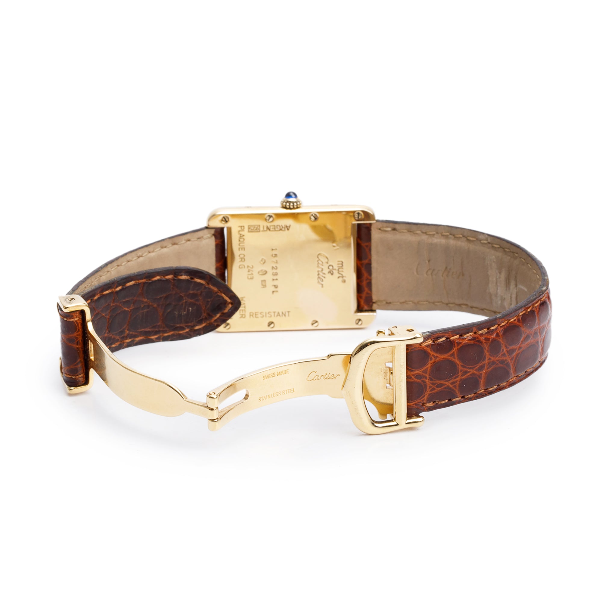 Cartier 18k Yellow Gold Vermeil Must de Cartier Tank Quartz Watch 2413