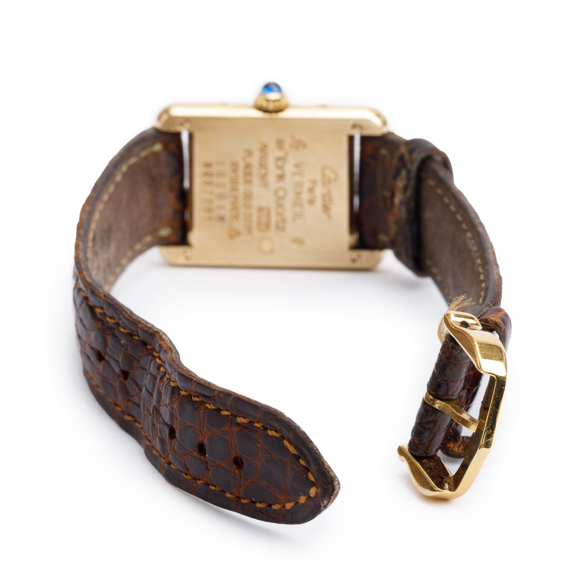 Cartier 18k Yellow Gold Vermeil Sterling Silver Must de Cartier Tank Watch 5057 w/ Papers