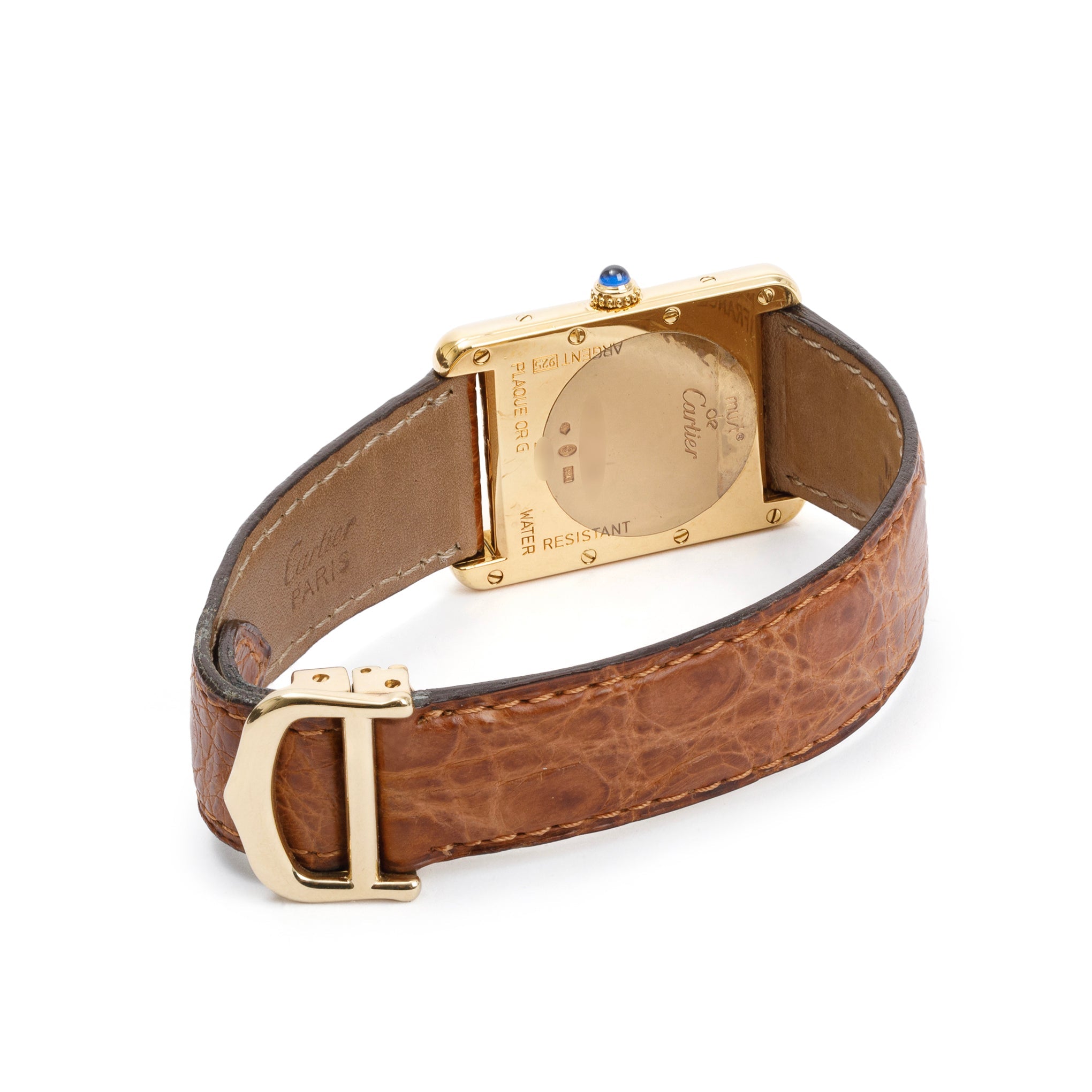 Cartier 18k Yellow Gold Vermeil Sterling Silver Must de Cartier Tank XL Watch w/ Box & Papers