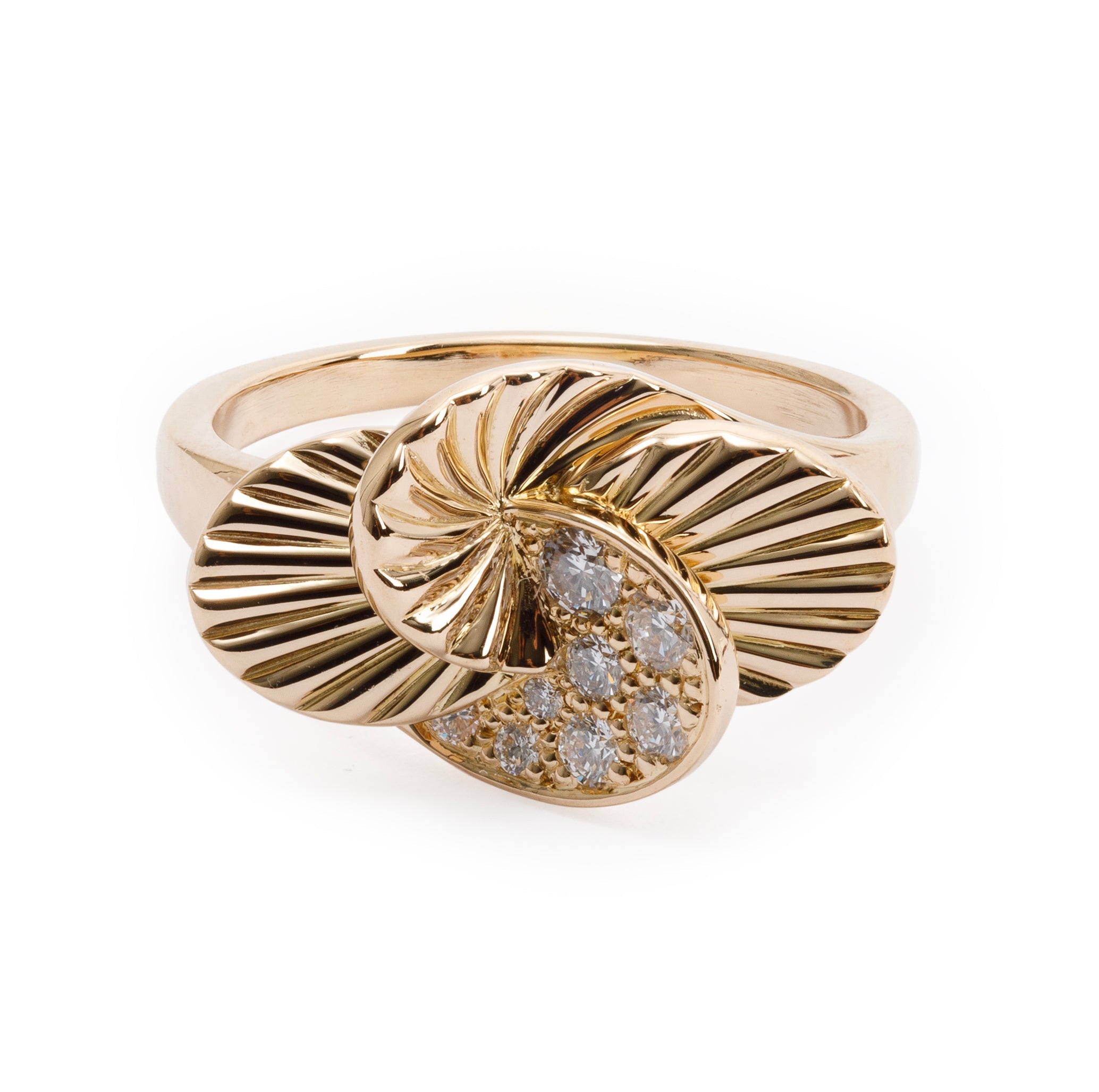 Cartier 18k Yellow Gold Vintage Diamond Cocktail Ring