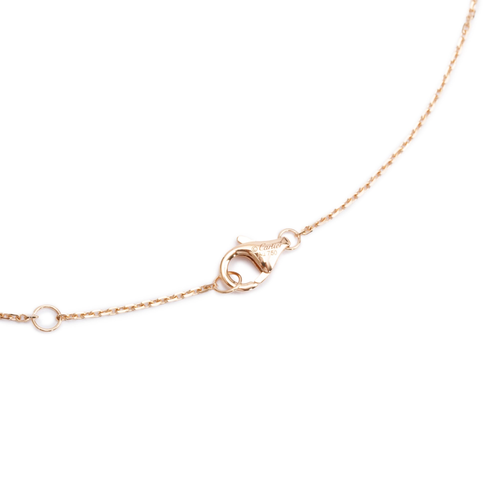 Cartier 18k Yellow, White & Rose Gold Diamond Trinity Pendant Necklace w/ Box, Receipt & Certificate