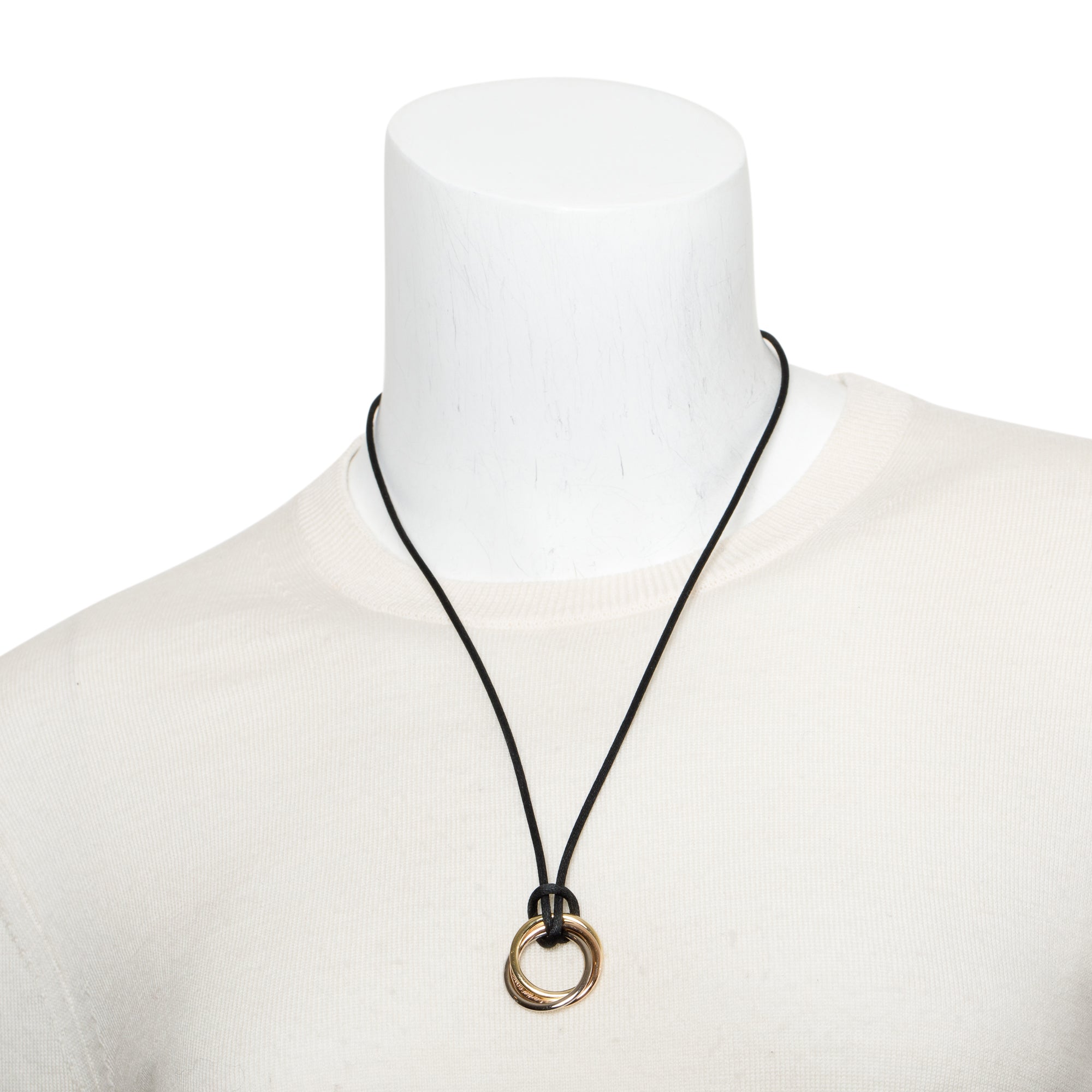 Cartier 18k Yellow, White & Rose Gold Trinity Pendant Necklace w/ Box & Certificate