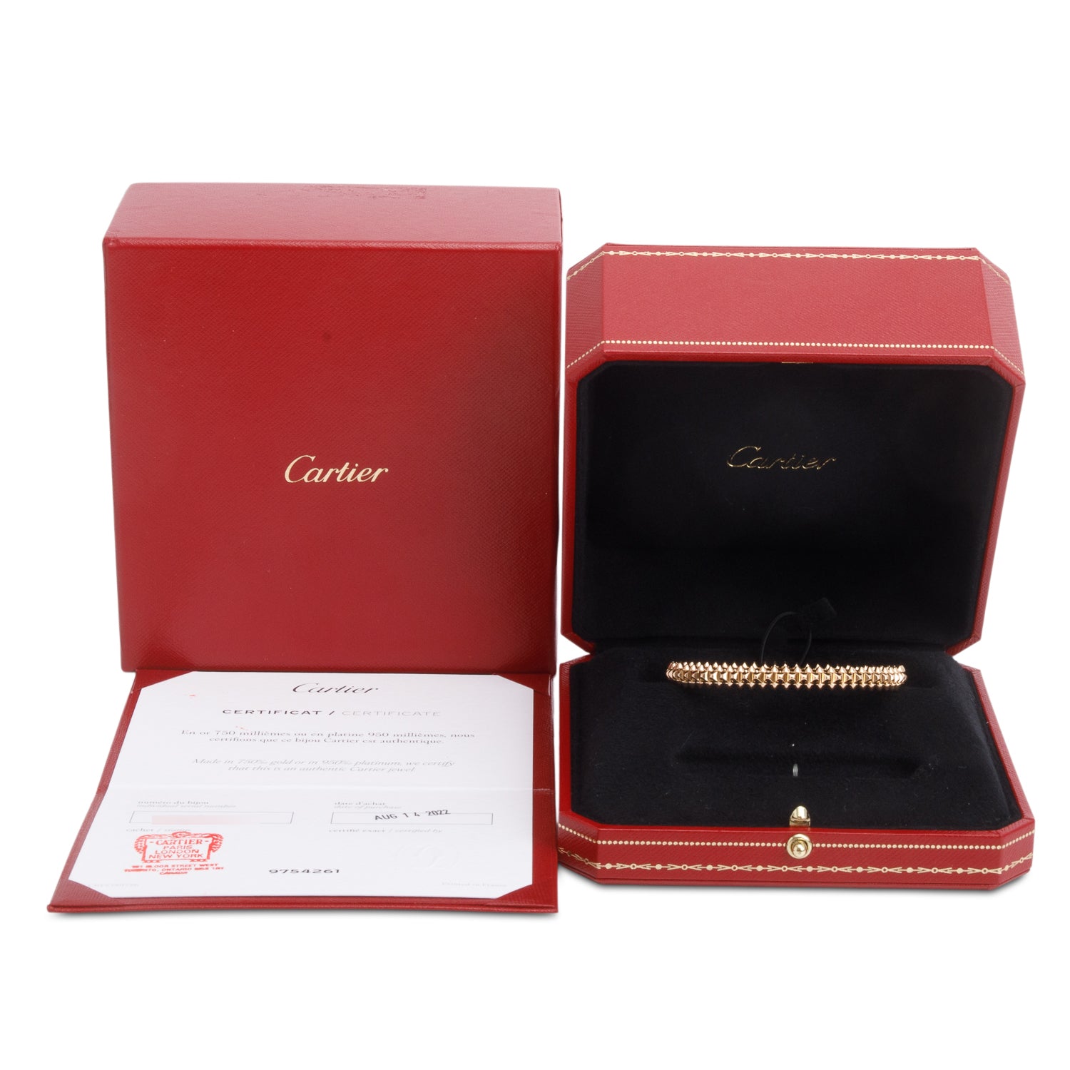 Cartier 2022 18k Yellow Gold Clash de Cartier Bracelet, Small Model Size 16 w/ Box & Certificate