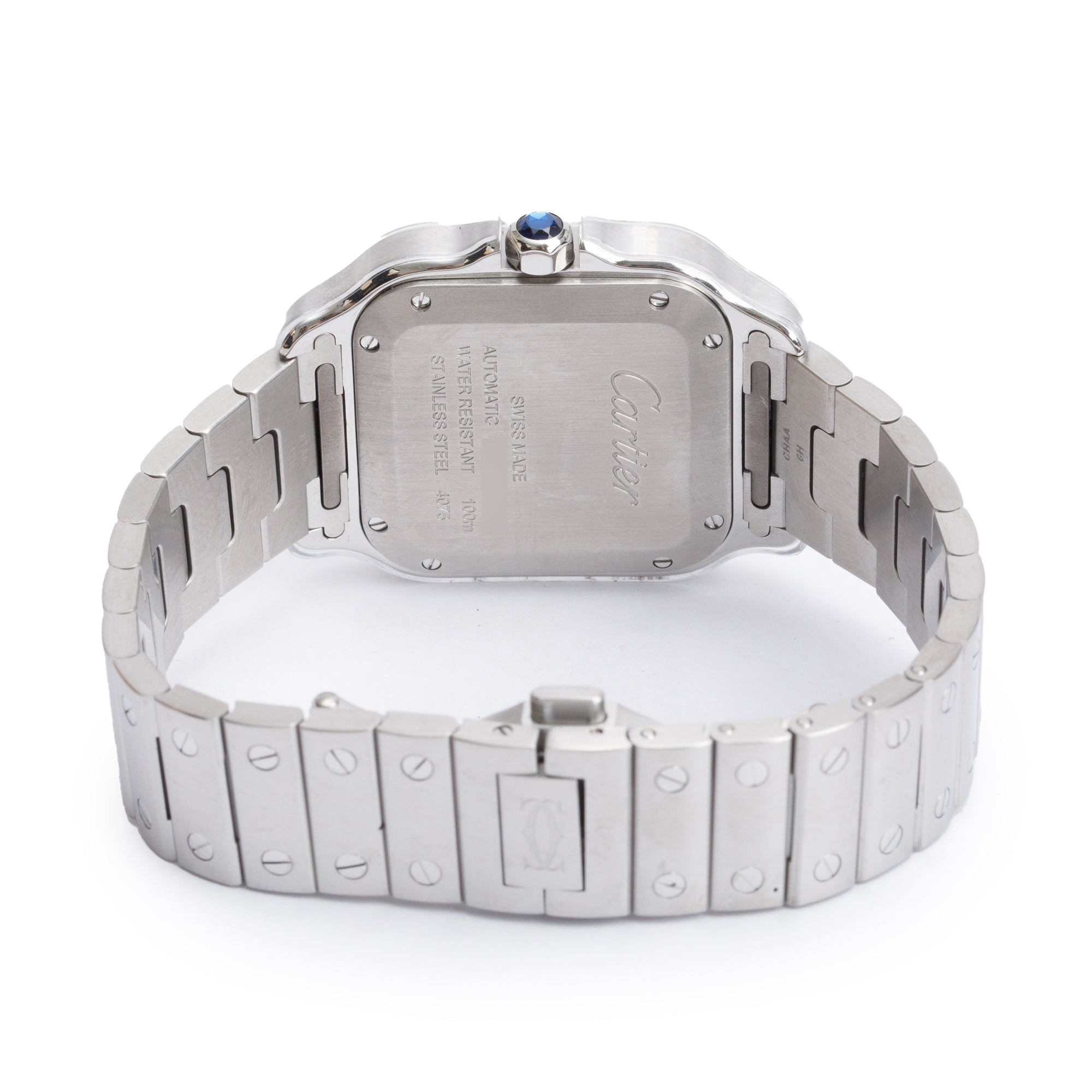 Cartier 2020 Stainless Steel Santos de Cartier Automatic Watch, Medium Model 4075 w/ Box & Papers