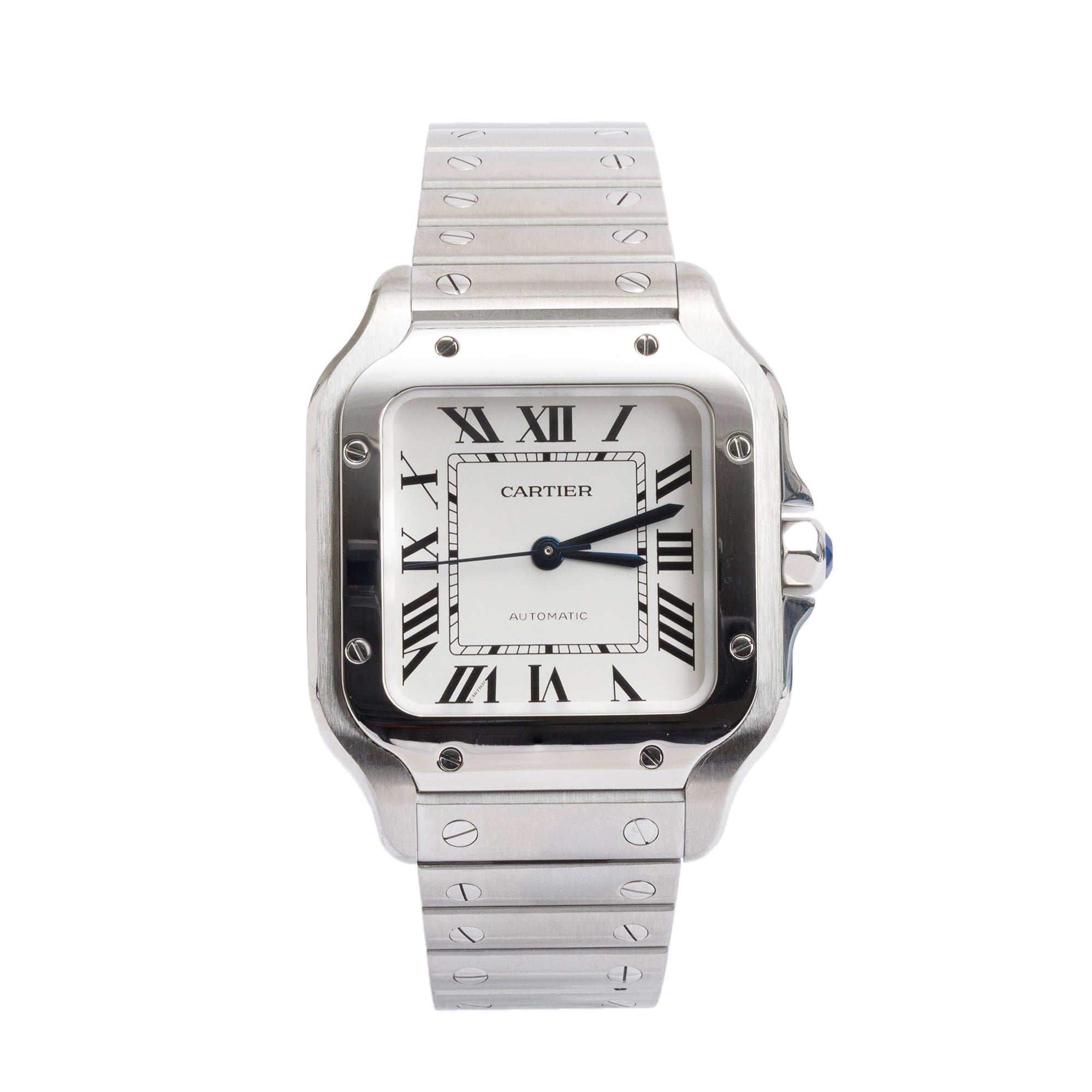 Cartier 2020 Stainless Steel Santos de Cartier Automatic Watch, Medium Model 4075 w/ Box & Papers