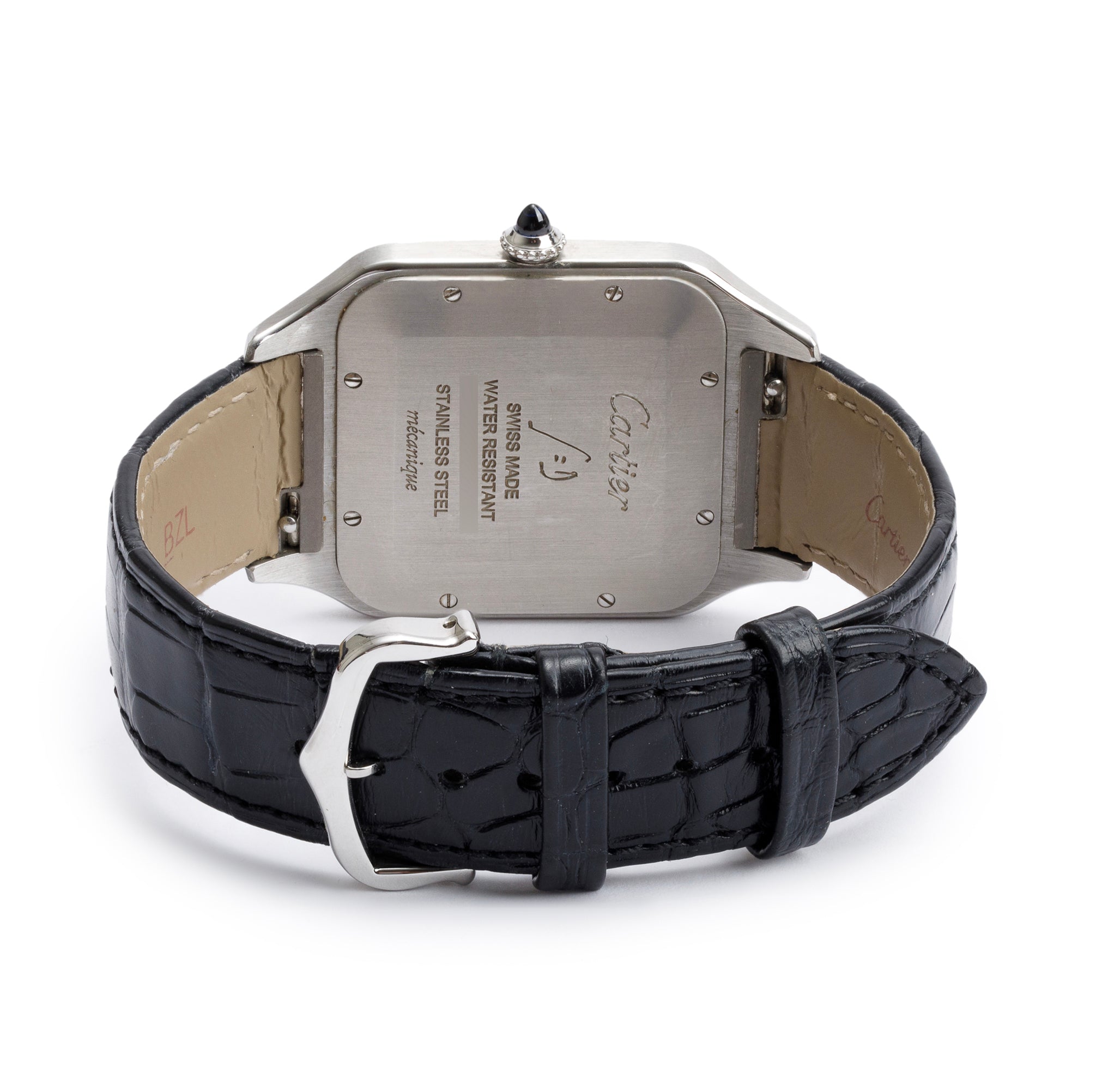 Cartier 2021 Stainless Steel & 18k Rose Gold Santos Dumont Watch, XL Model 4305 w/ Card