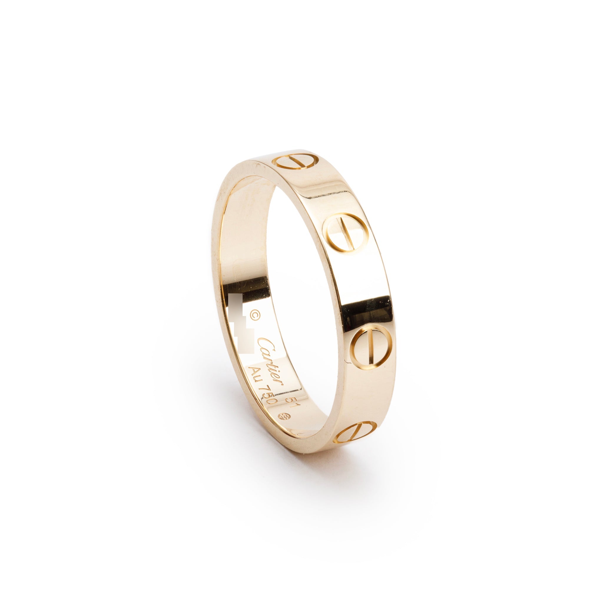 Cartier 2022 18k Yellow Gold 3.6 mm Love Wedding Band Ring, Size 51 5.75 w/ Box & Certificate