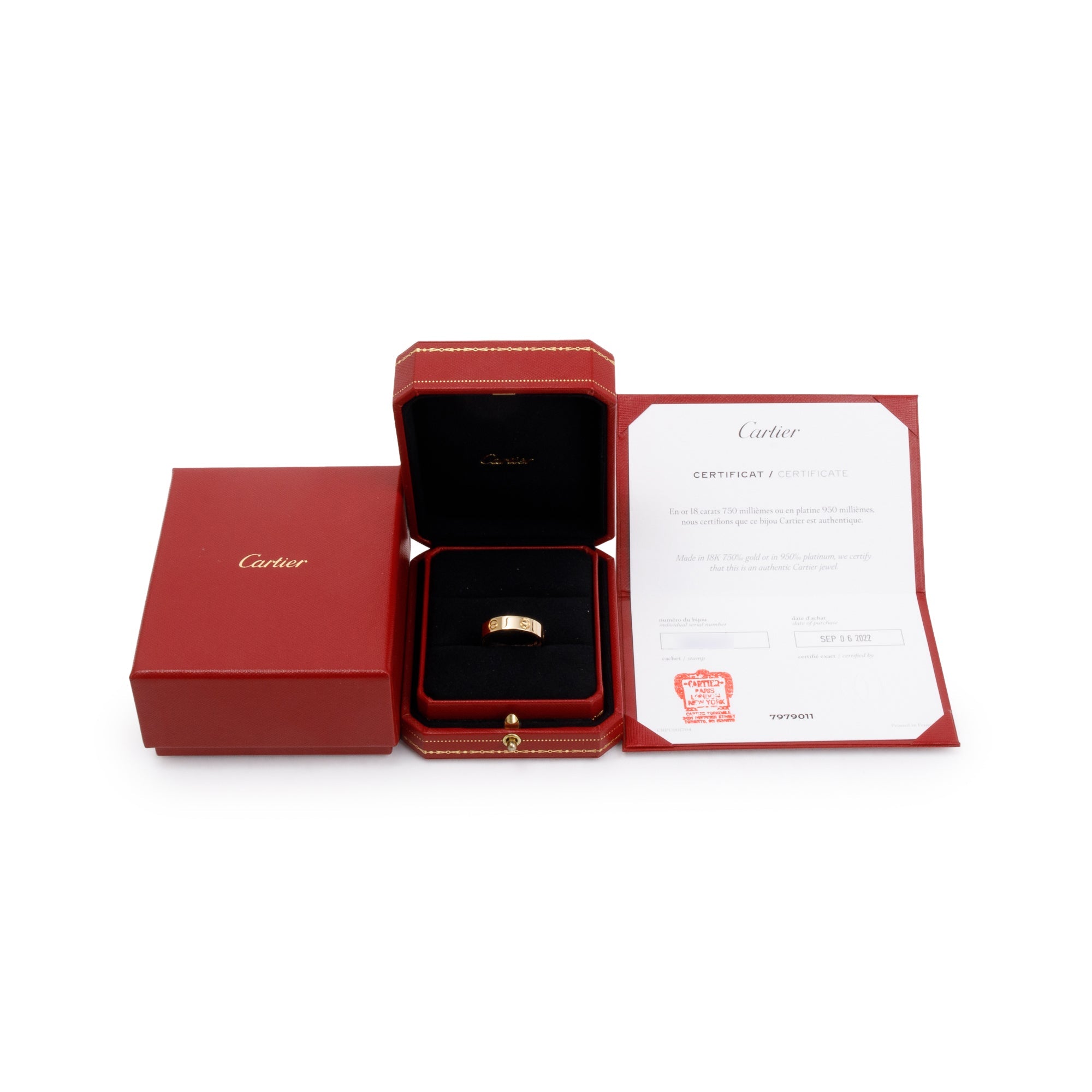 Cartier 2022 18k Yellow Gold 5.5 MM Love Ring, Size 66 11.5 w/ Box & Certificate