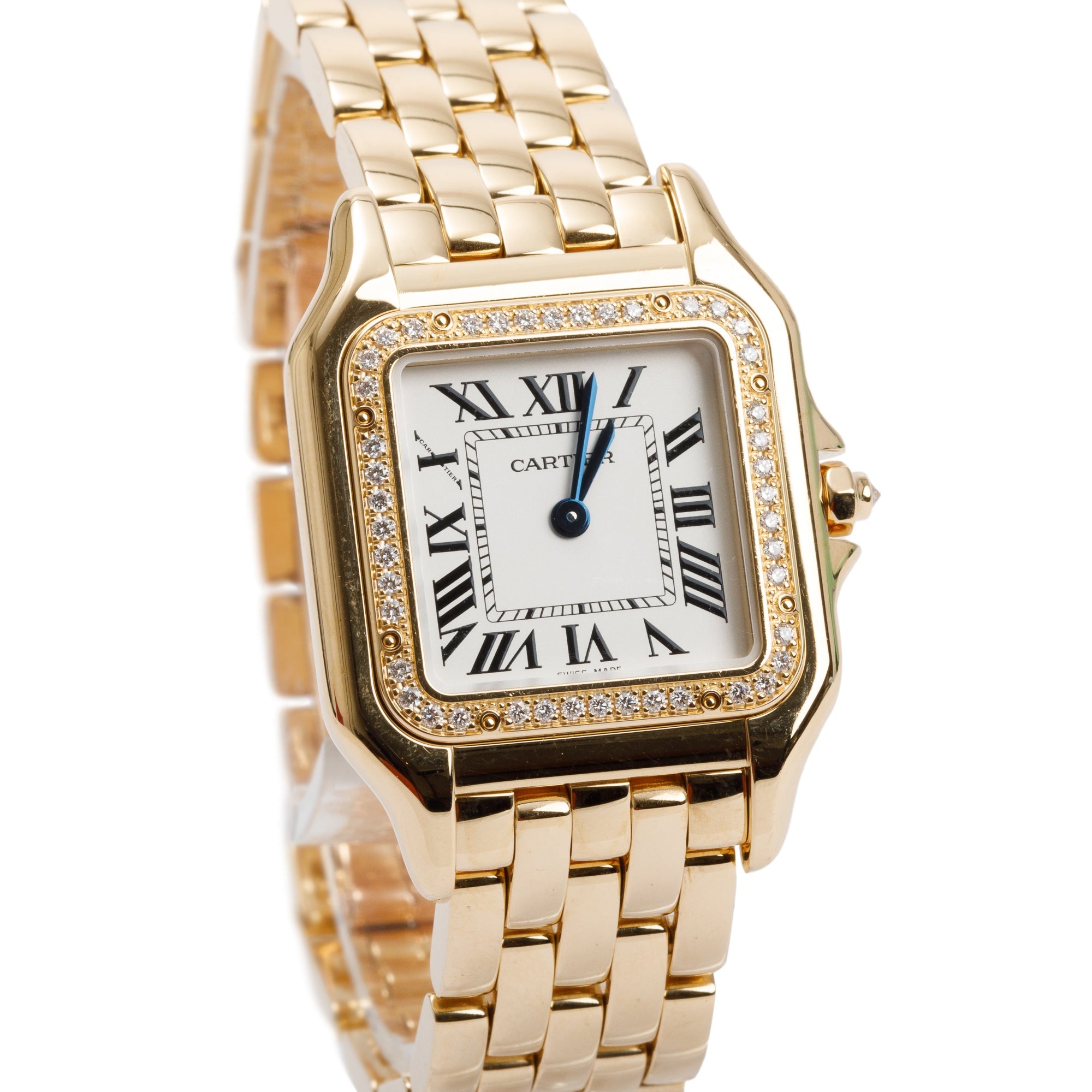 Cartier 2022 18k Yellow Gold Diamond Bezel Panthere de Cartier Watch, Medium Model w/ Box & Papers