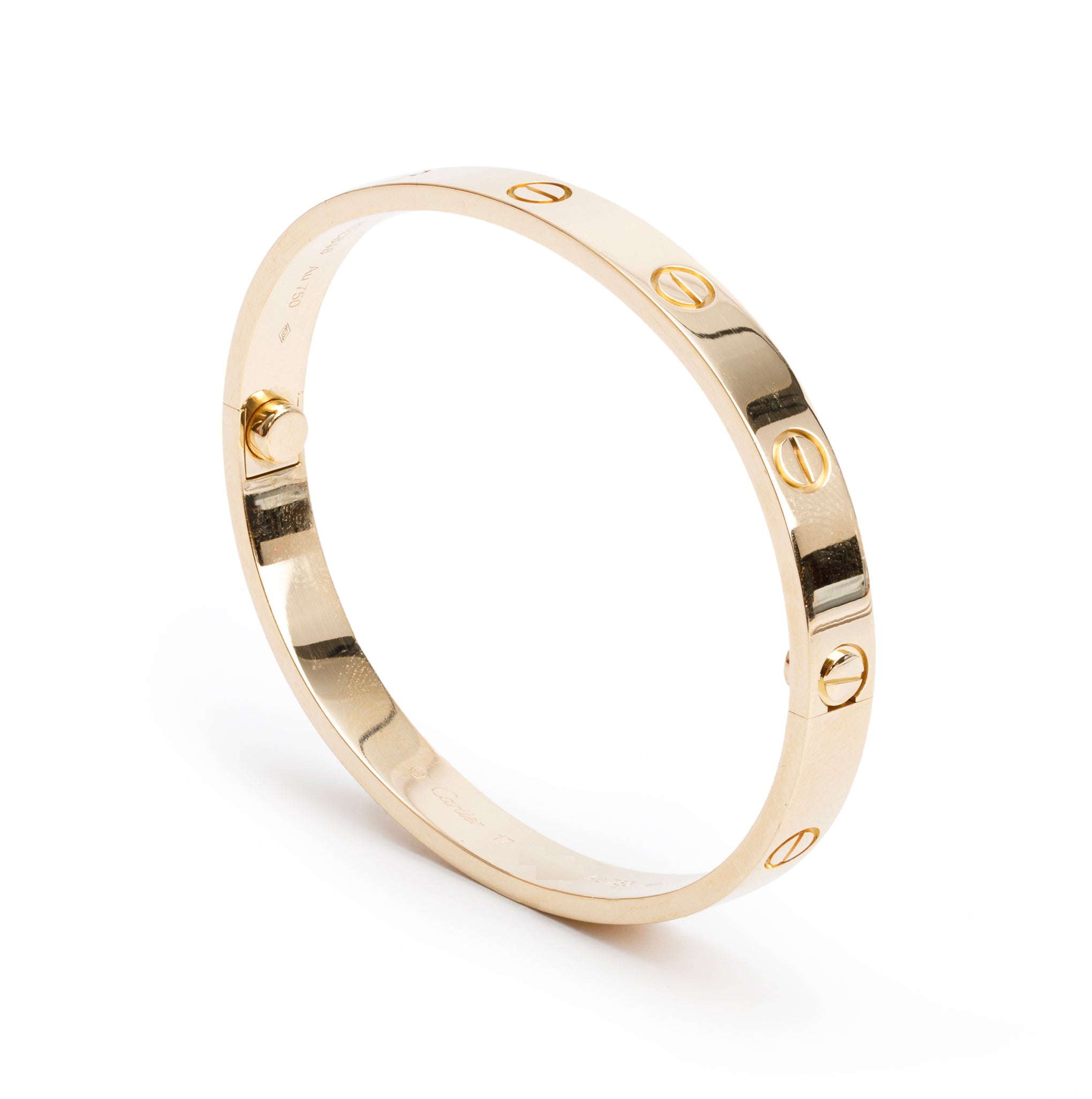 Cartier 2022 18k Yellow Gold Love Bracelet, Size 17 w/ Box, Receipt & Certificate