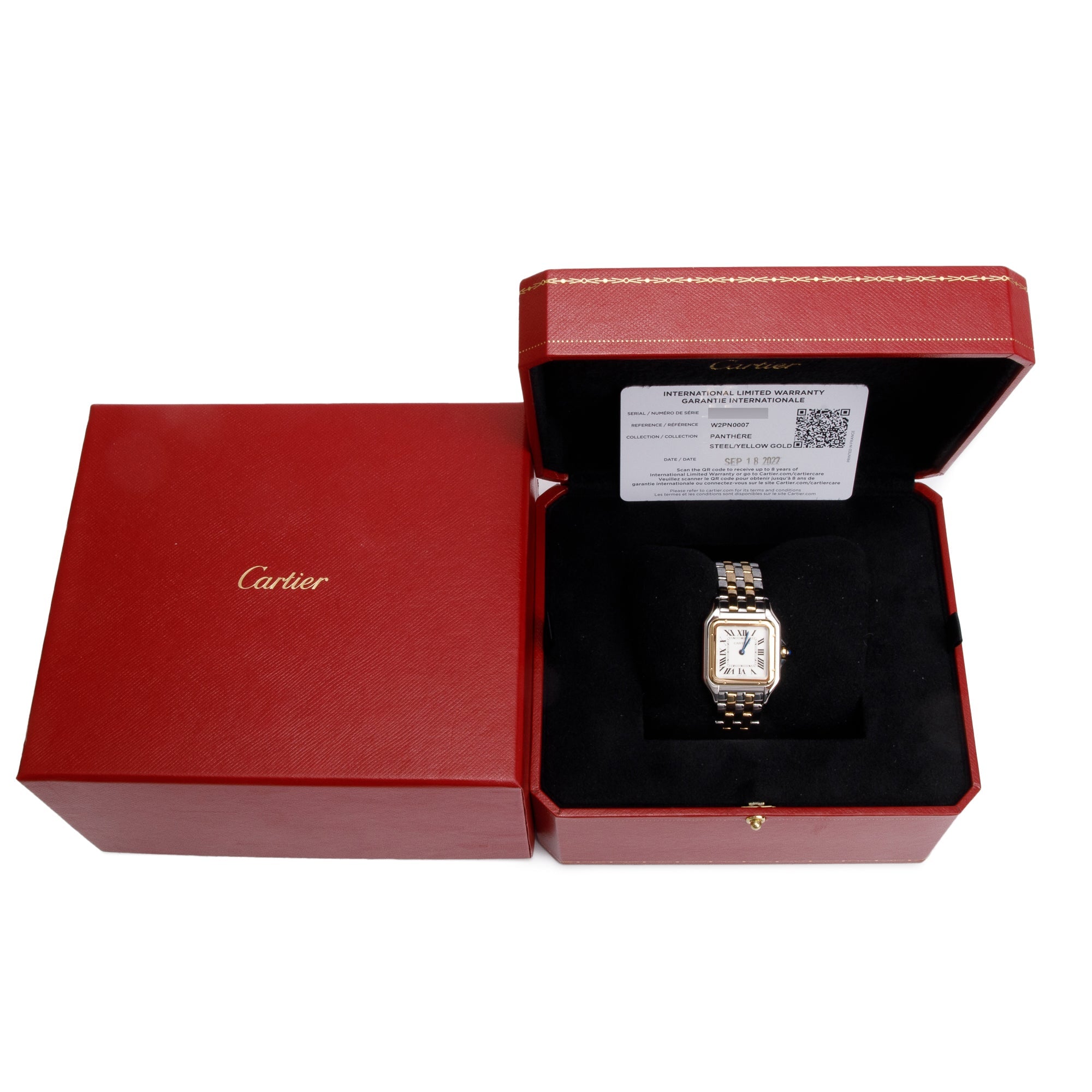 Cartier 2022 Stainless Steel & 18k Yellow Gold Panthere de Cartier Watch, Medium Model w/ Box & Papers