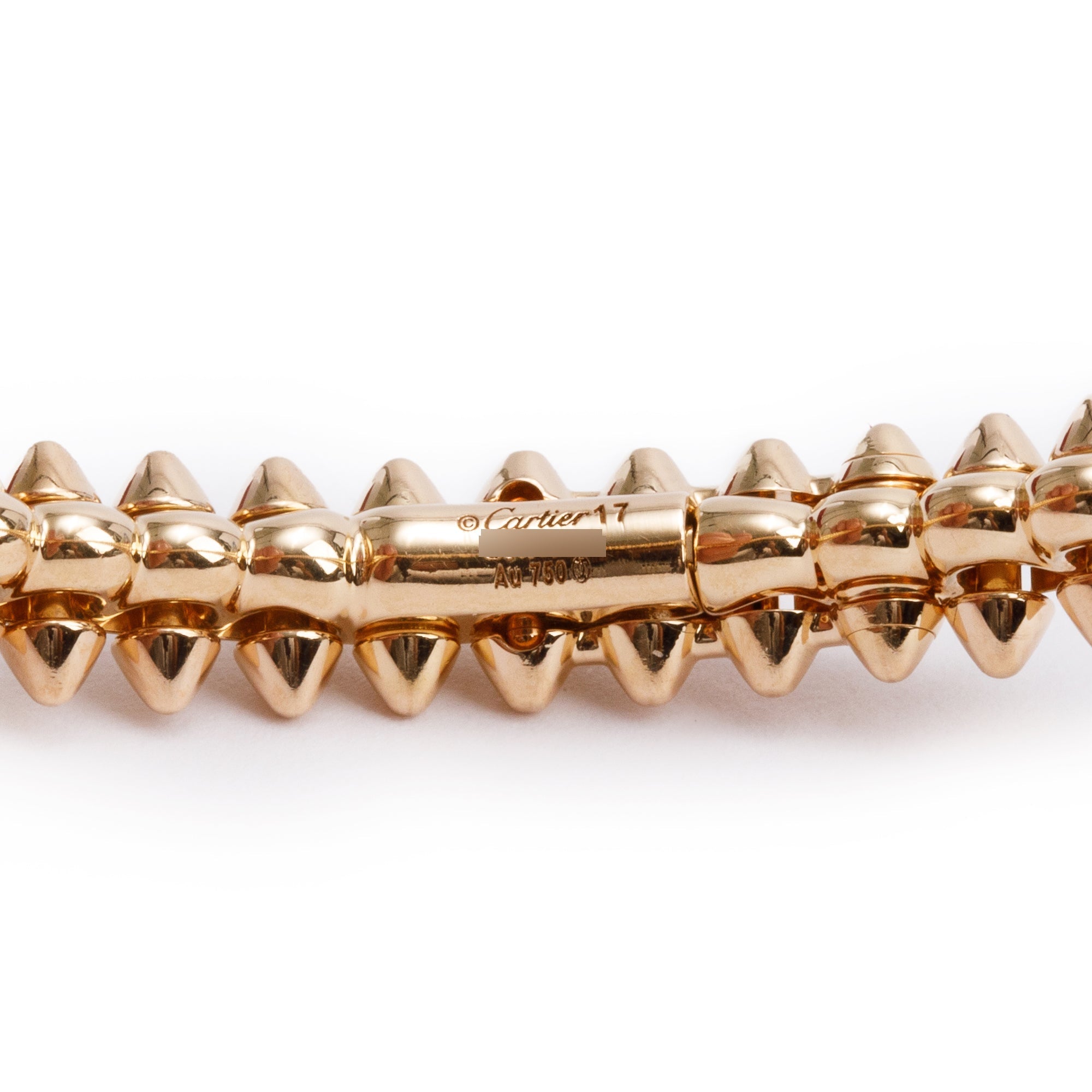 Cartier 2023 18k Rose Gold Small Clash Bracelet, 6.4 MM Size 17 w/ Box & Certificate