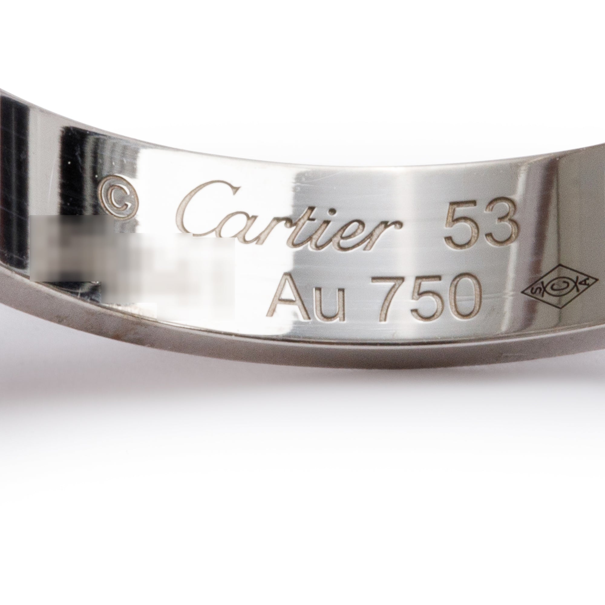 Cartier 2023 18k White Gold 3.6 MM Love Wedding Band Ring, Size 53 6.5 w/ Box & Certificate