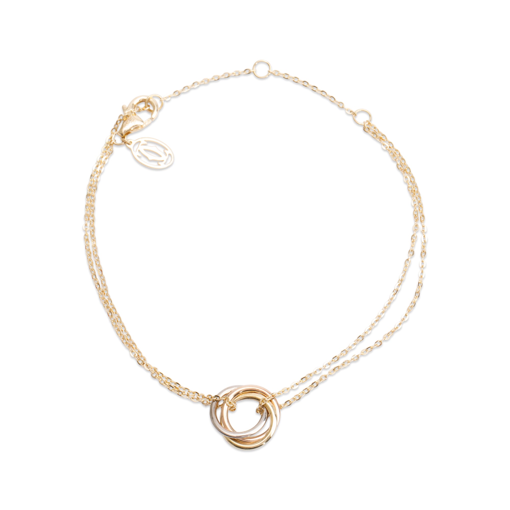 Cartier 2023 18k White, Yellow & Rose Gold Trinity Bracelet w/ Certificate