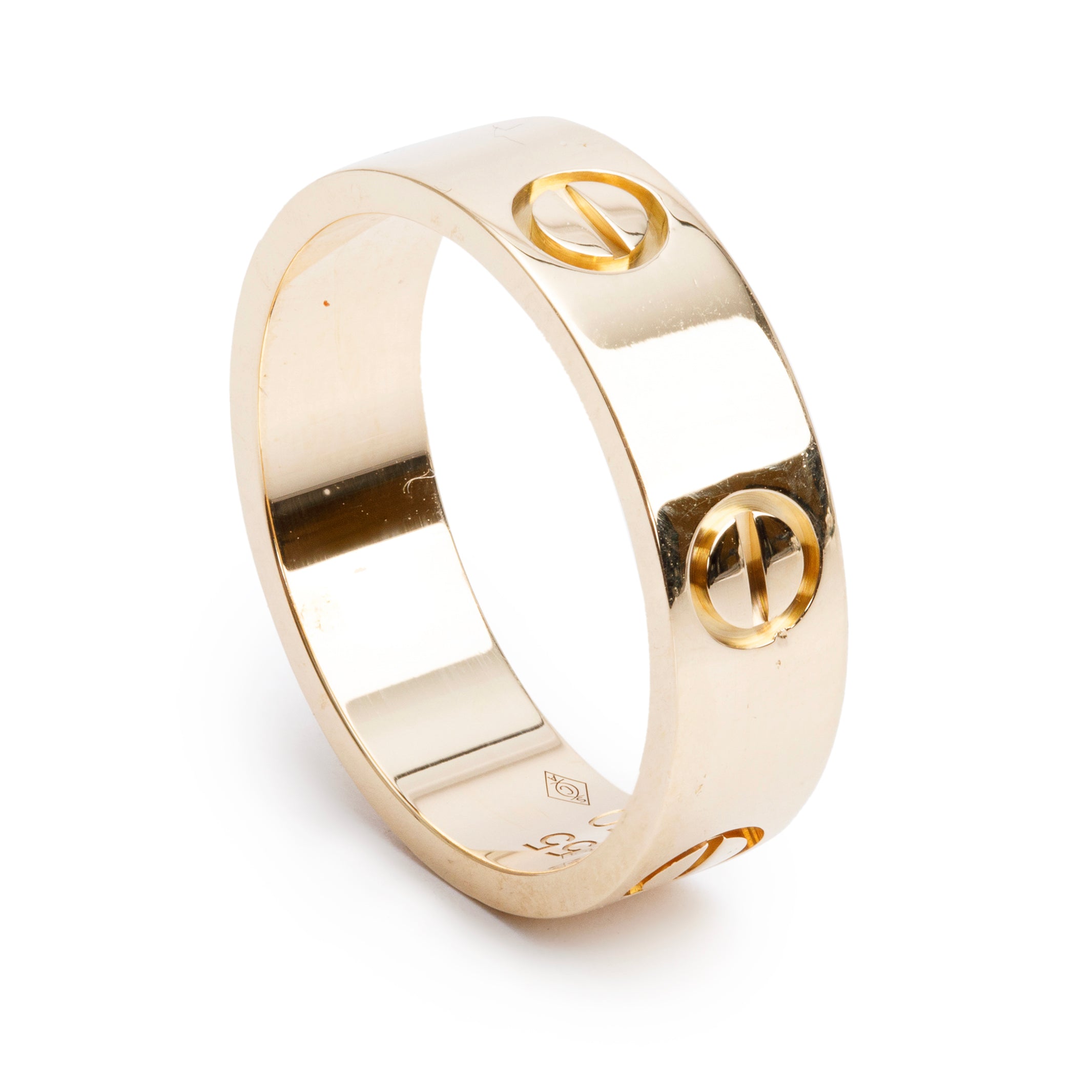 Cartier 2023 18k Yellow Gold 5.5 MM Love Ring, Size 55 7.25 w/ Box & Certificate