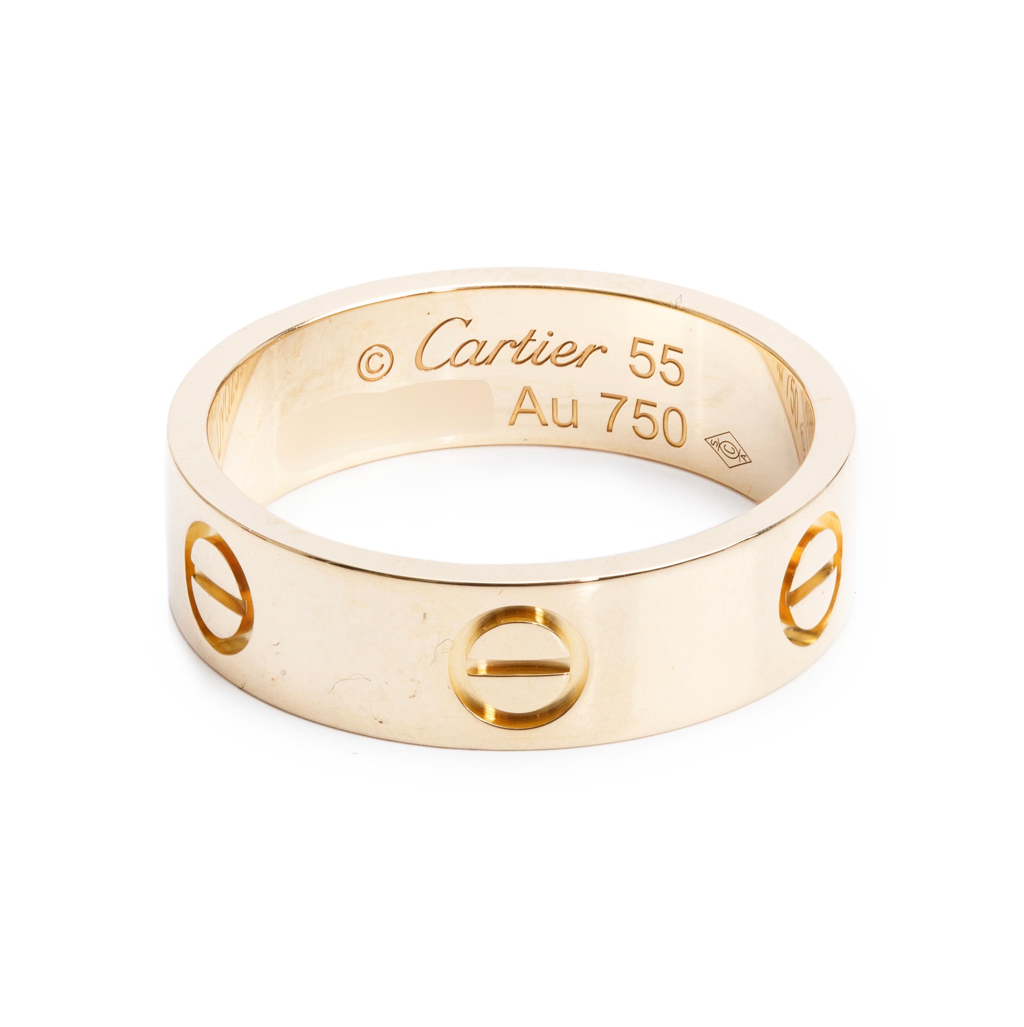 Cartier 2023 18k Yellow Gold 5.5 MM Love Ring, Size 55 7.25 w/ Box & Certificate