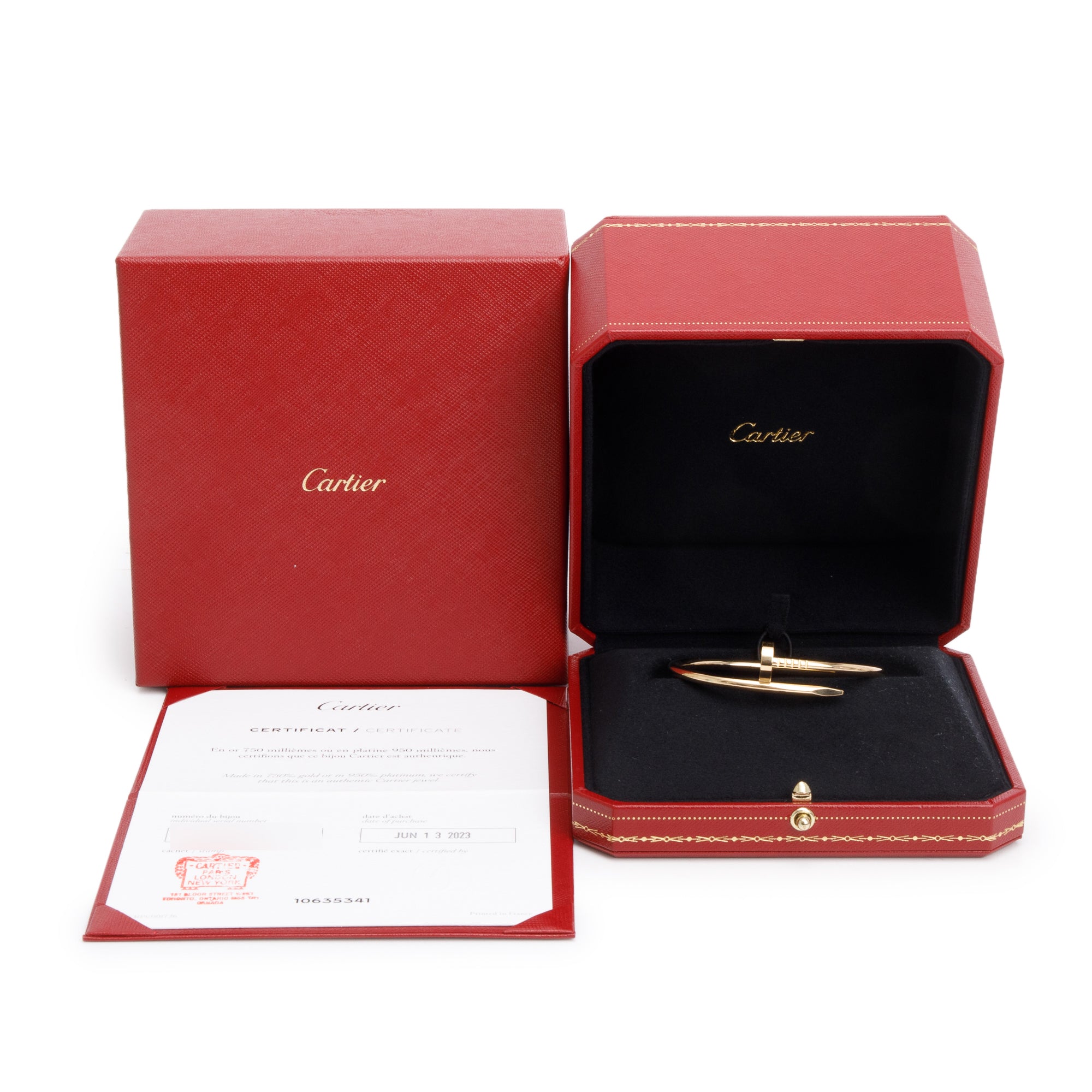 Cartier 2023 18k Yellow Gold Juste Un Clou Bracelet, Size 16 w/ Box & Certificate