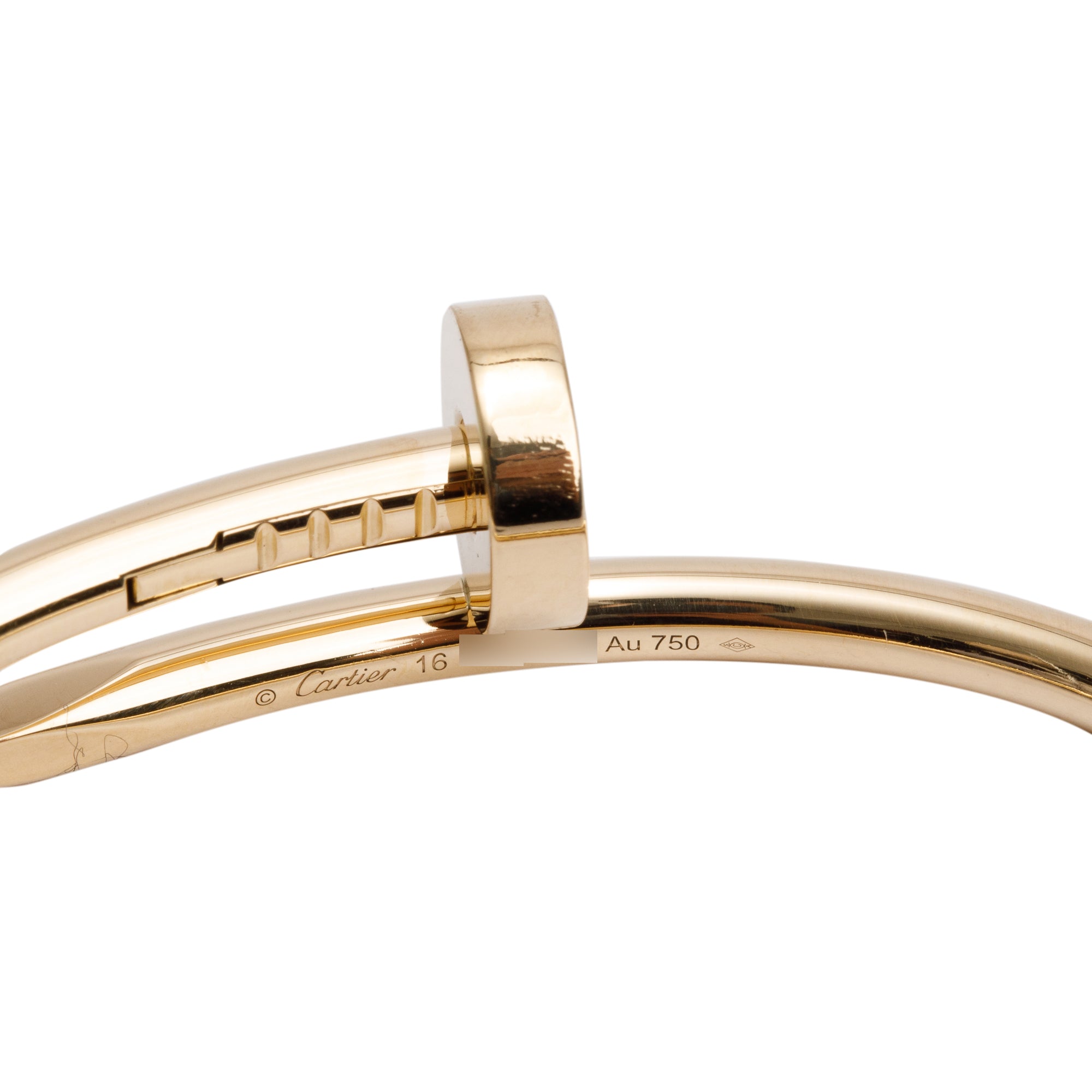 Cartier 2023 18k Yellow Gold Juste Un Clou Bracelet, Size 16 w/ Box & Certificate
