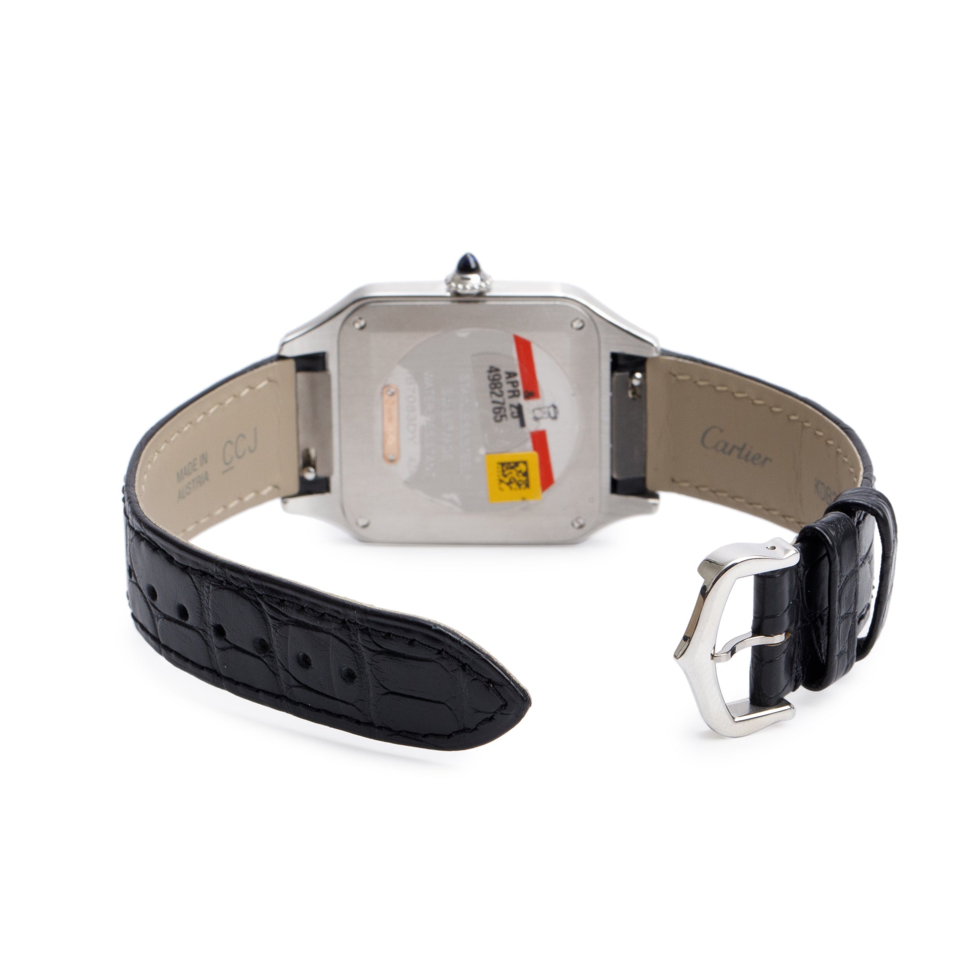 Cartier 2023 Stainless Steel & 18k Rose Gold Santos Dumont Watch, Large Model 4240 w/ Box & Papers