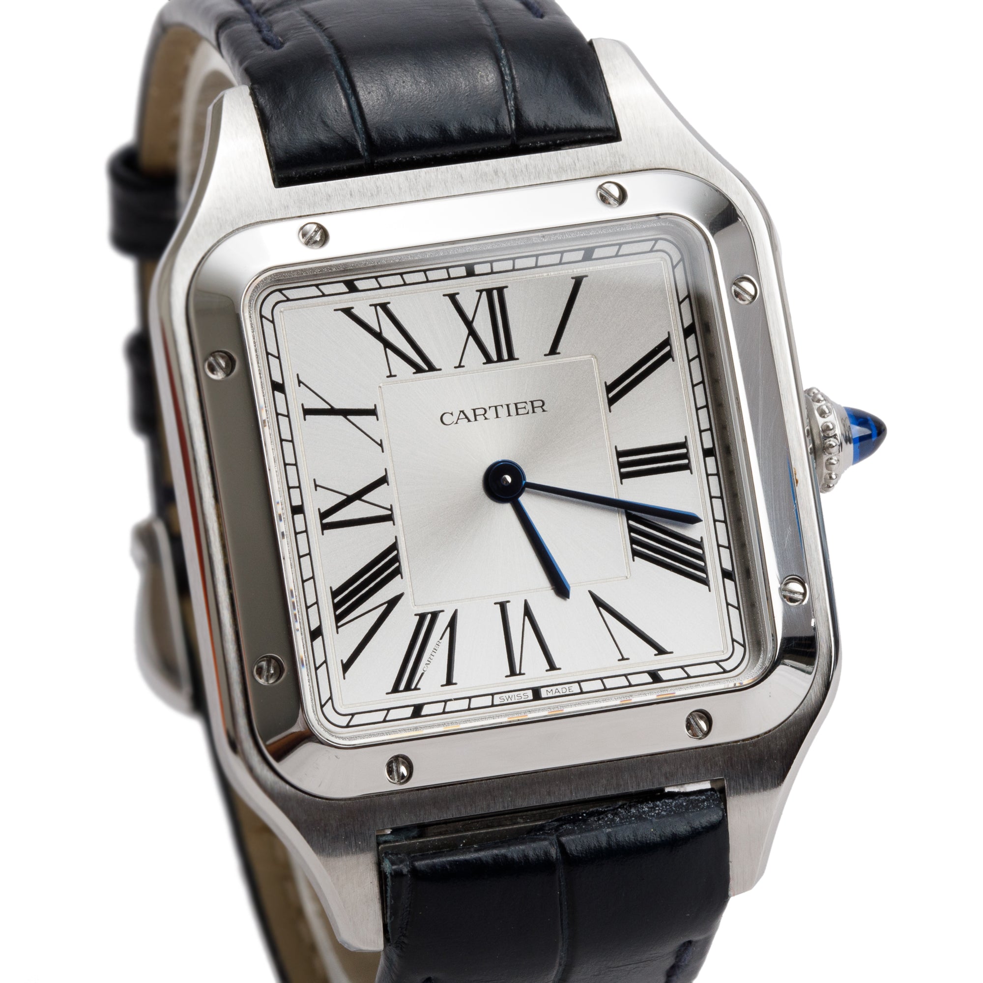 Cartier 2023 Stainless Steel Santos Dumont Watch, Large Model w/ Box & Papers